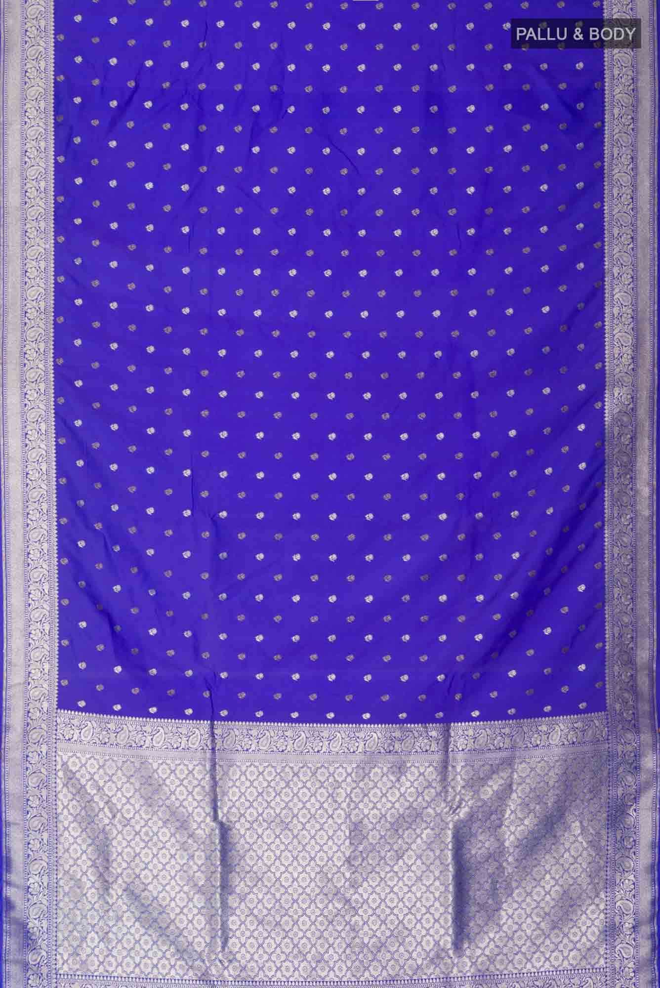 Blue Blended Banarasi Silk Saree