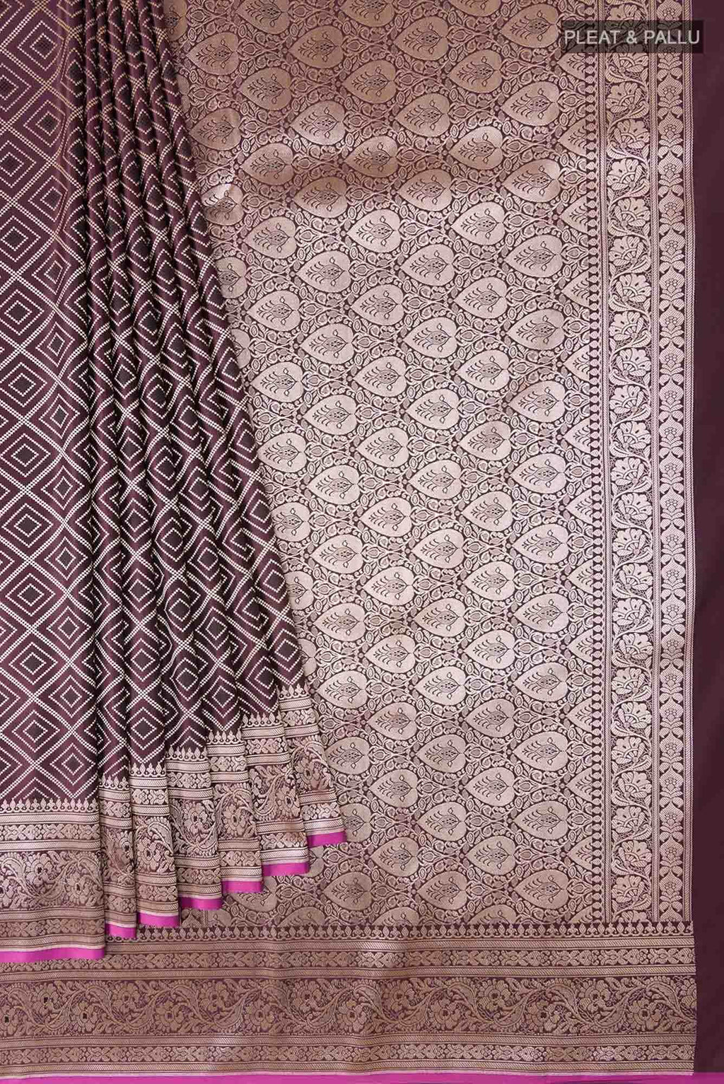 Brown Banarasi Silk Saree