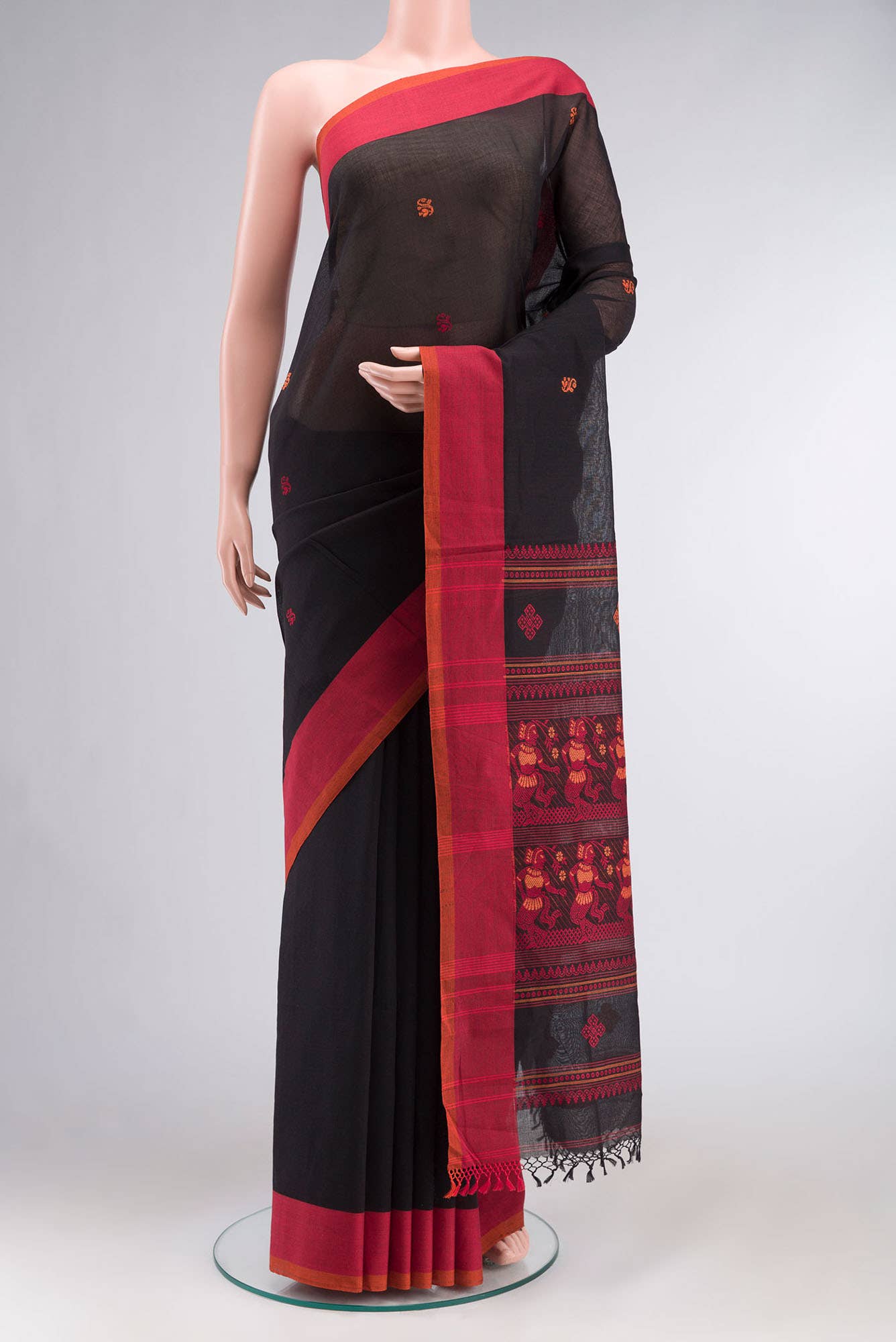 Black Bengal Cotton Saree