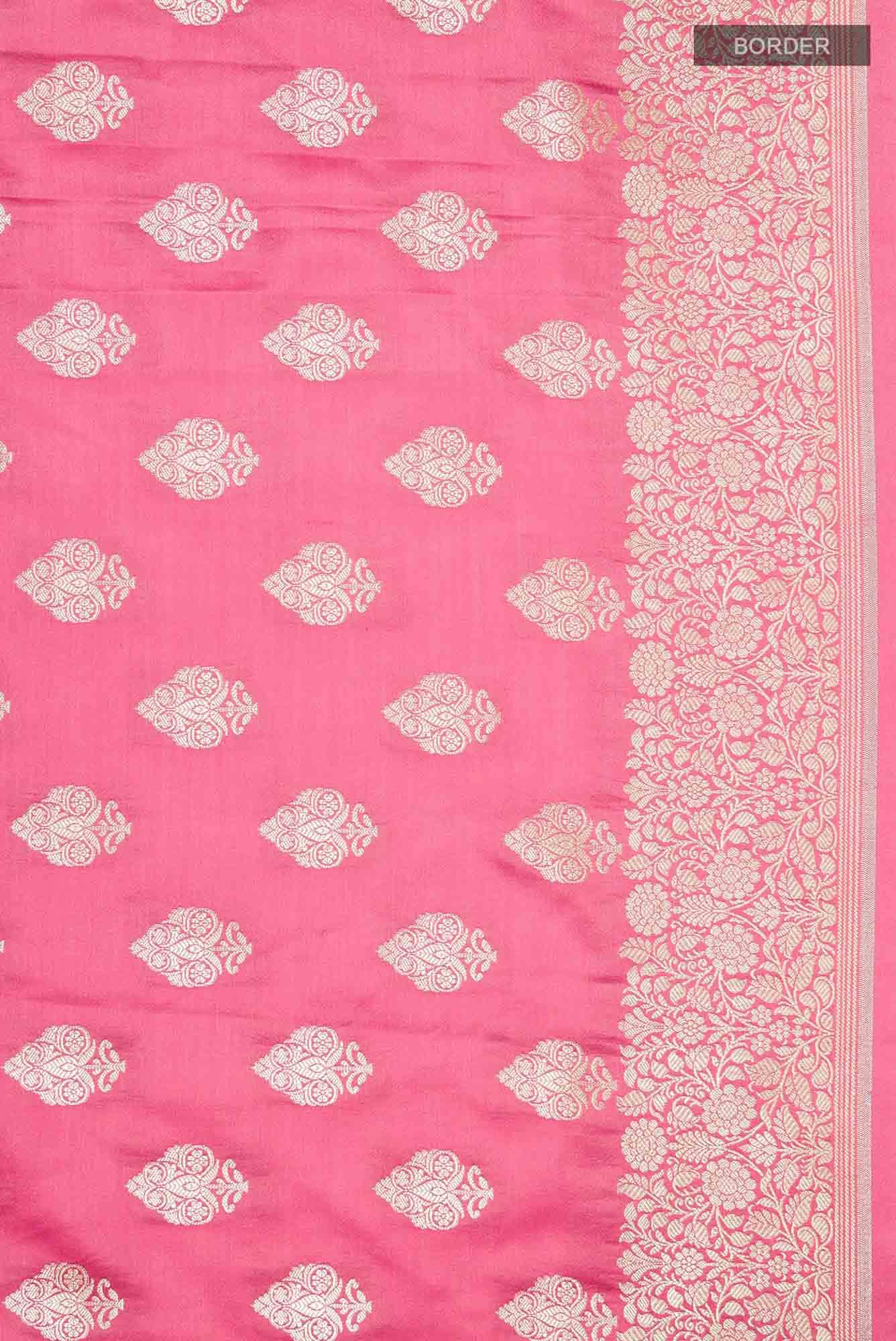 Pink Blended Banarasi Silk Saree