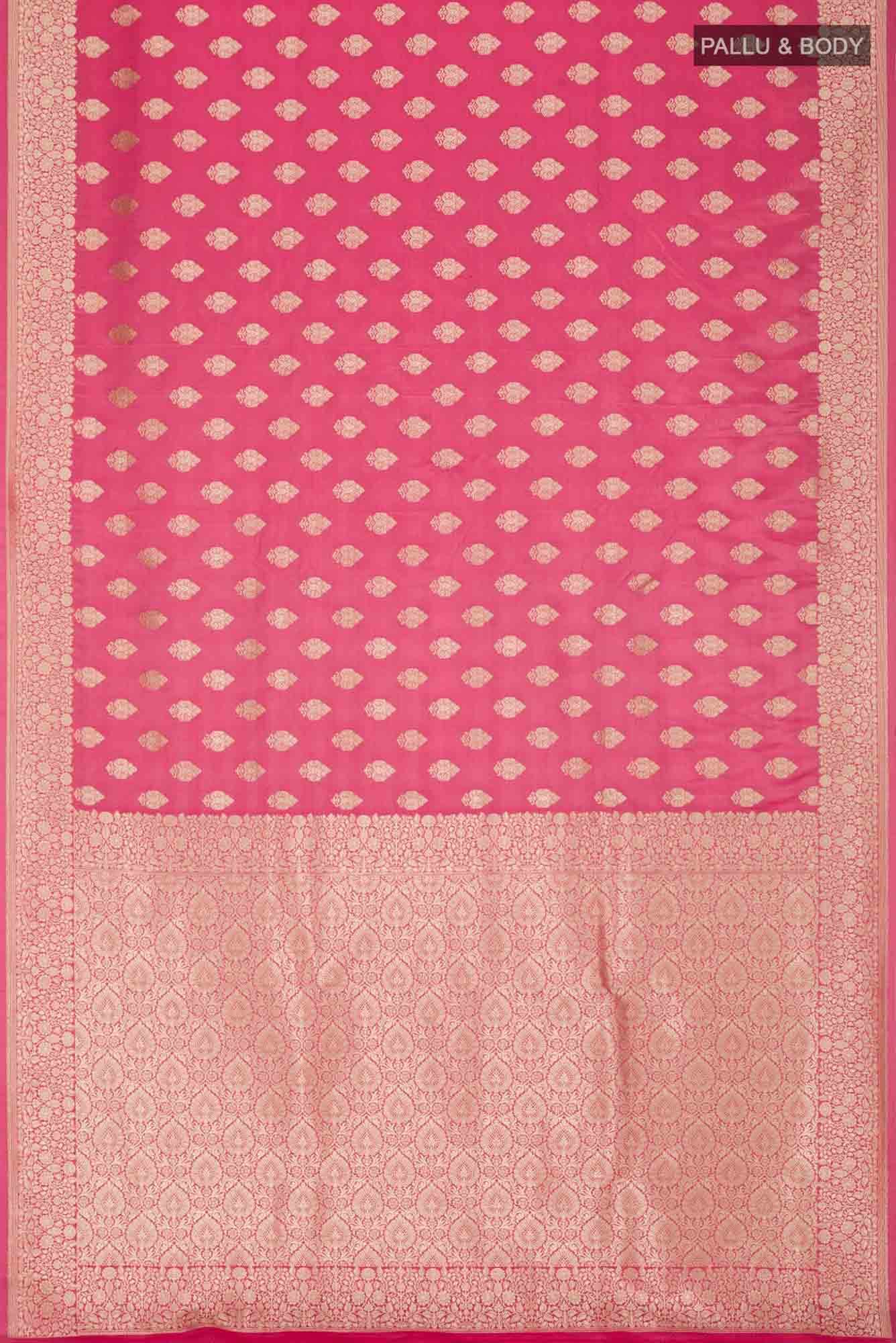 Pink Blended Banarasi Silk Saree