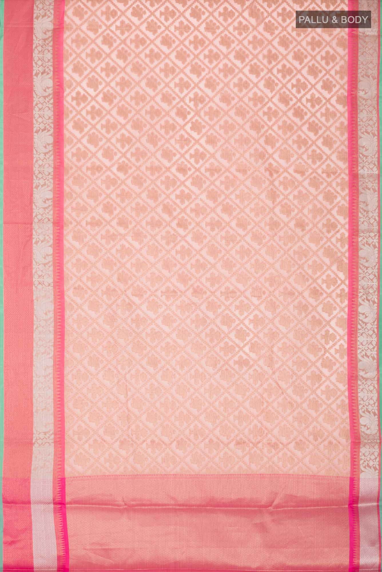 Peach Blended Silk Cotton Saree