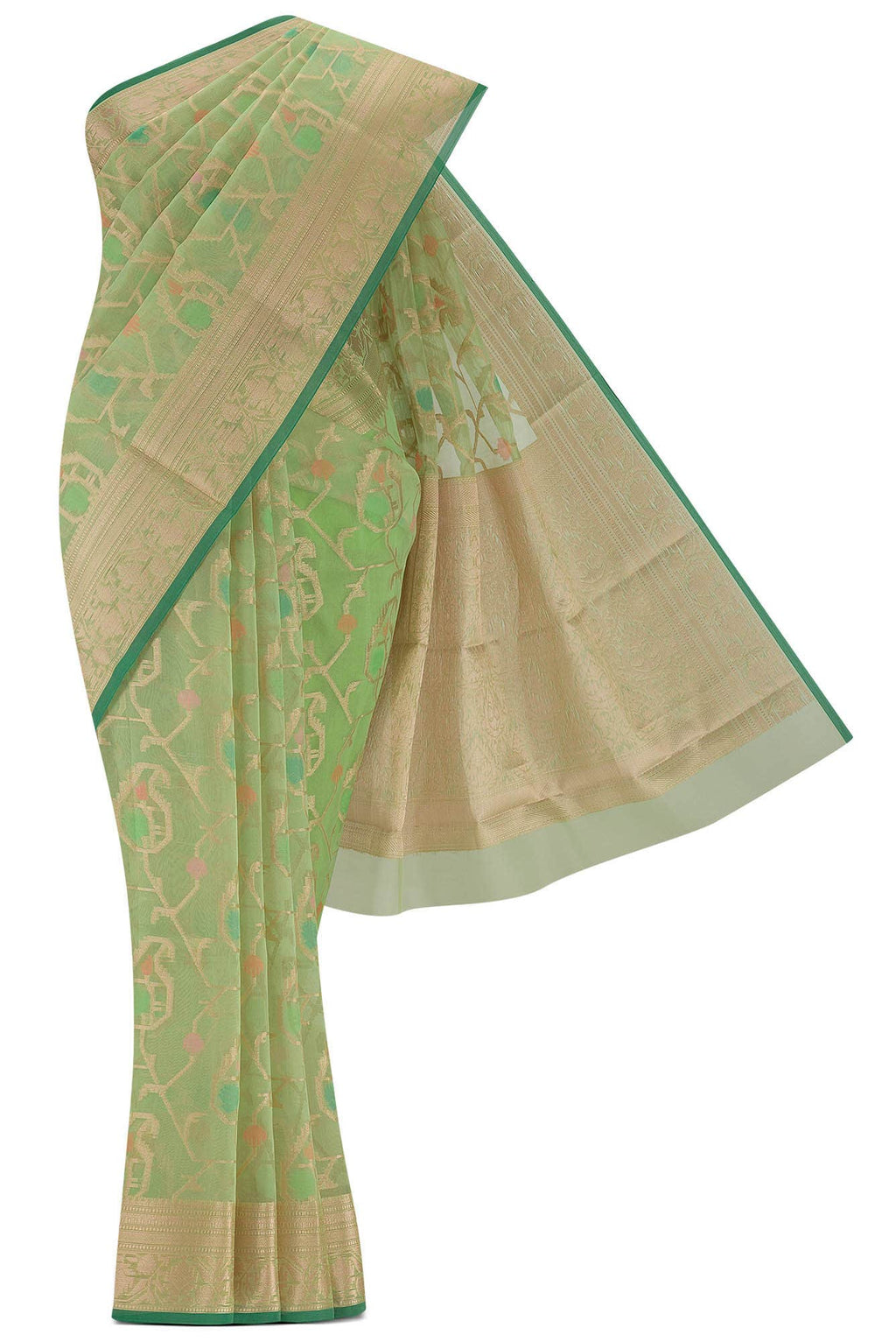 Green Silk Cotton Saree