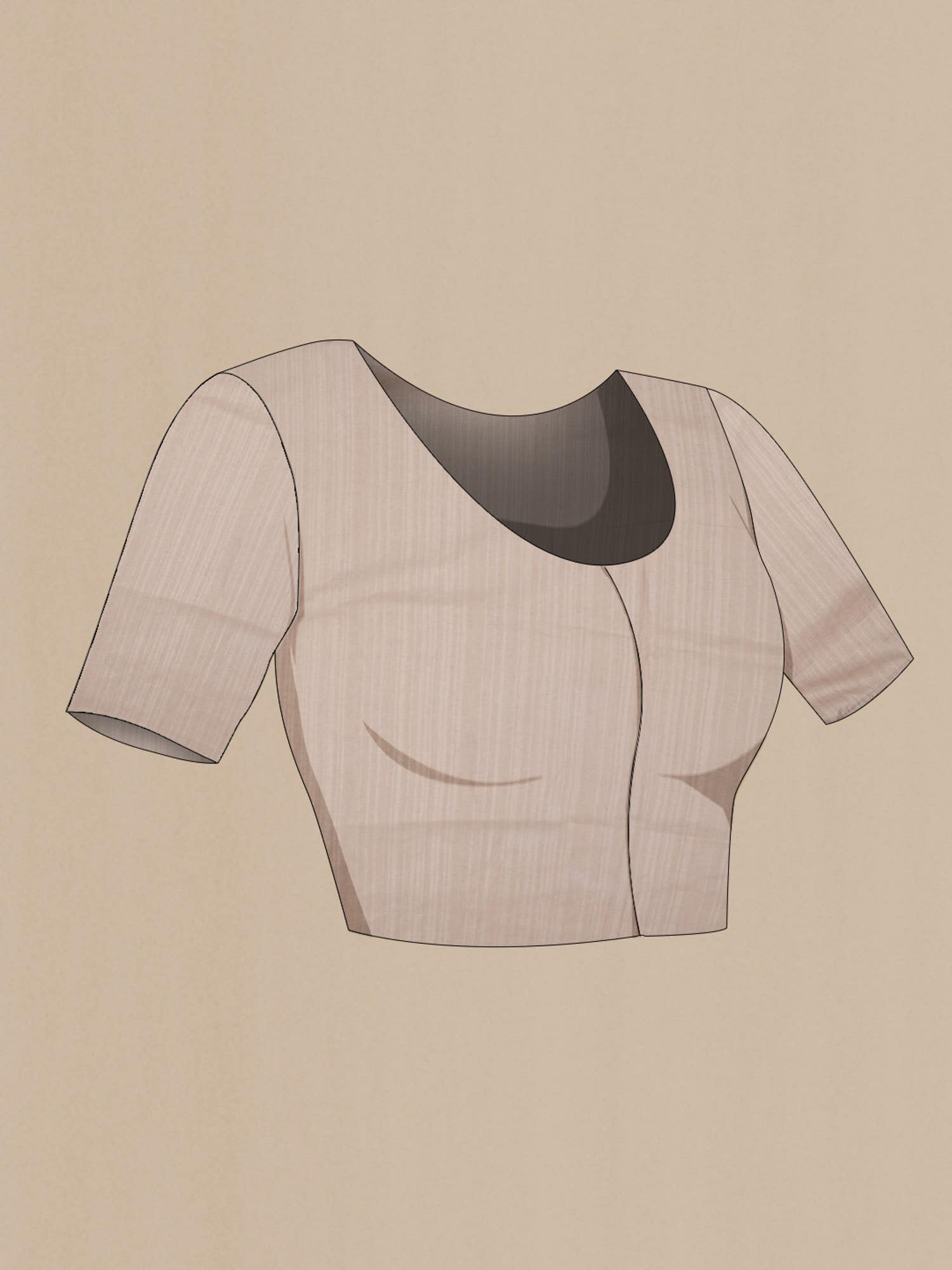 Beige Blended Tussar Saree