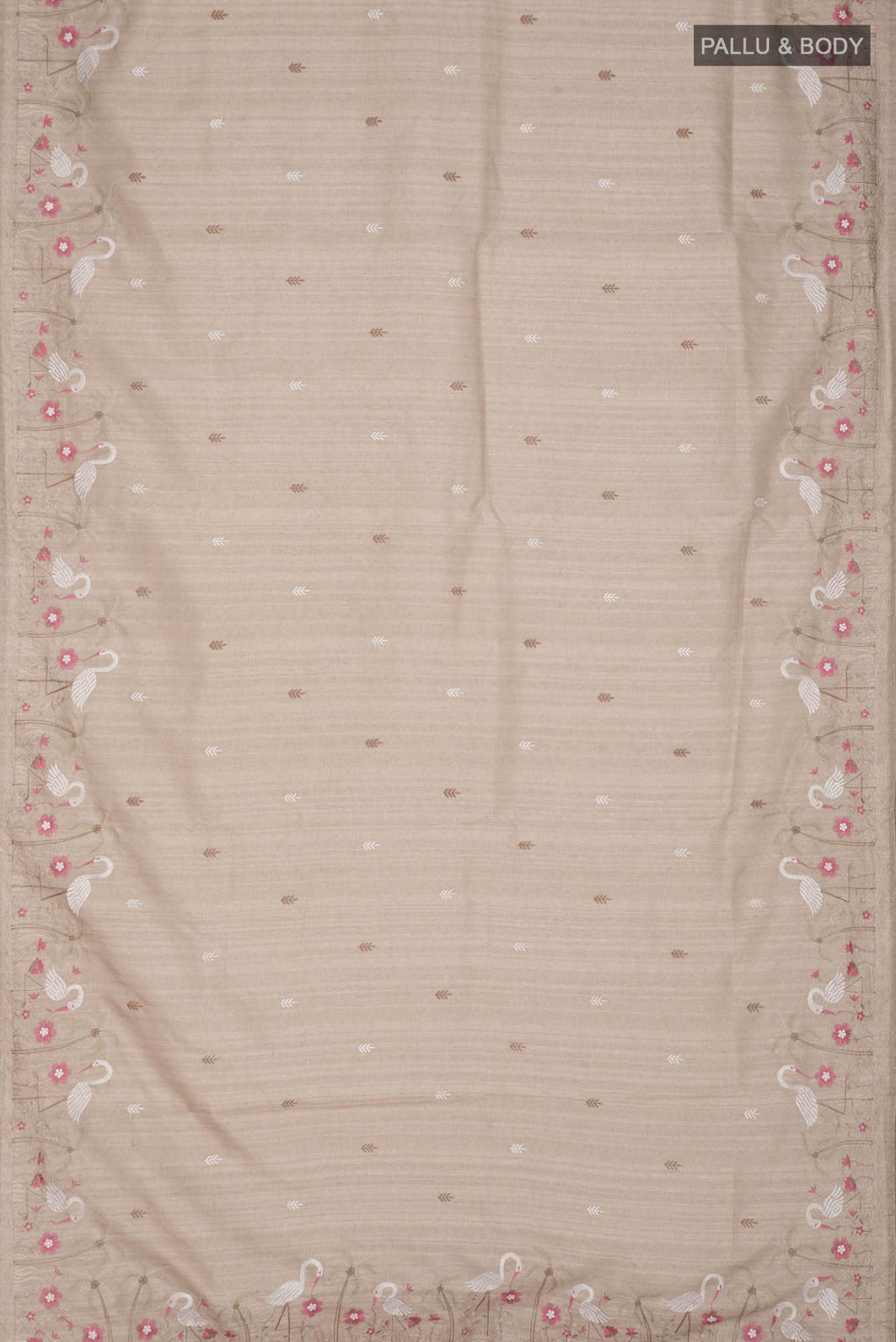 Beige Blended Tussar Saree