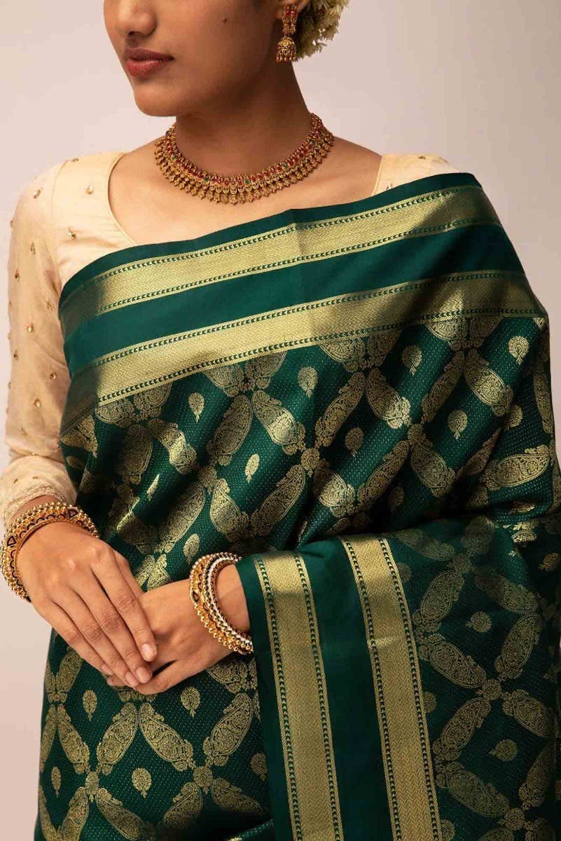 Shobita - Bottle Green Kanchipuram Silk Saree