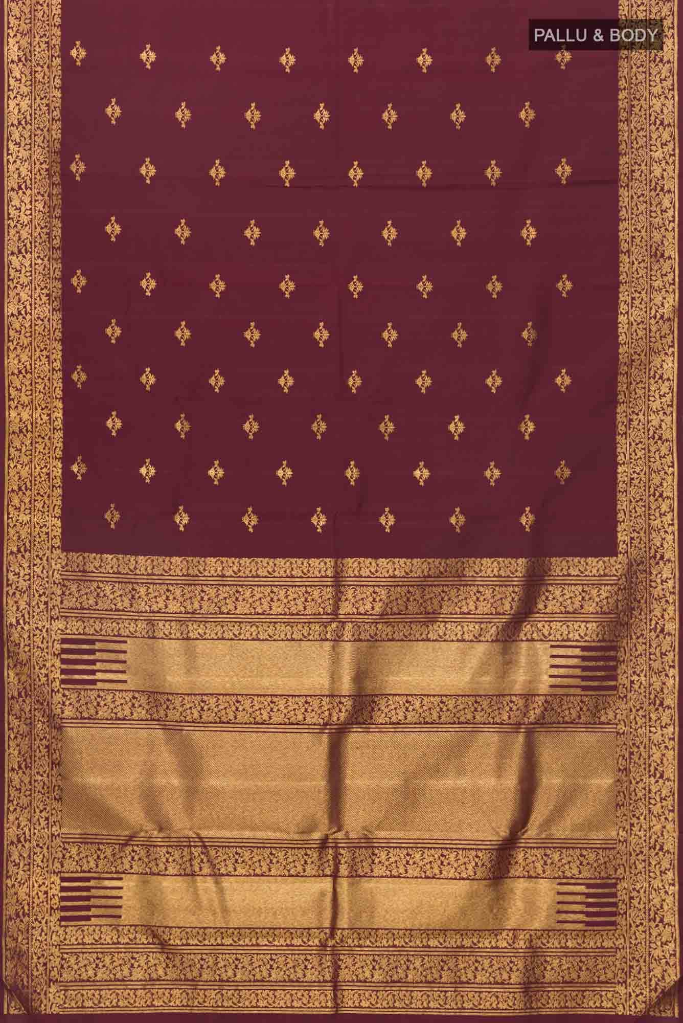 Pushpanjali-Maroon Kanchipuram Silk Saree