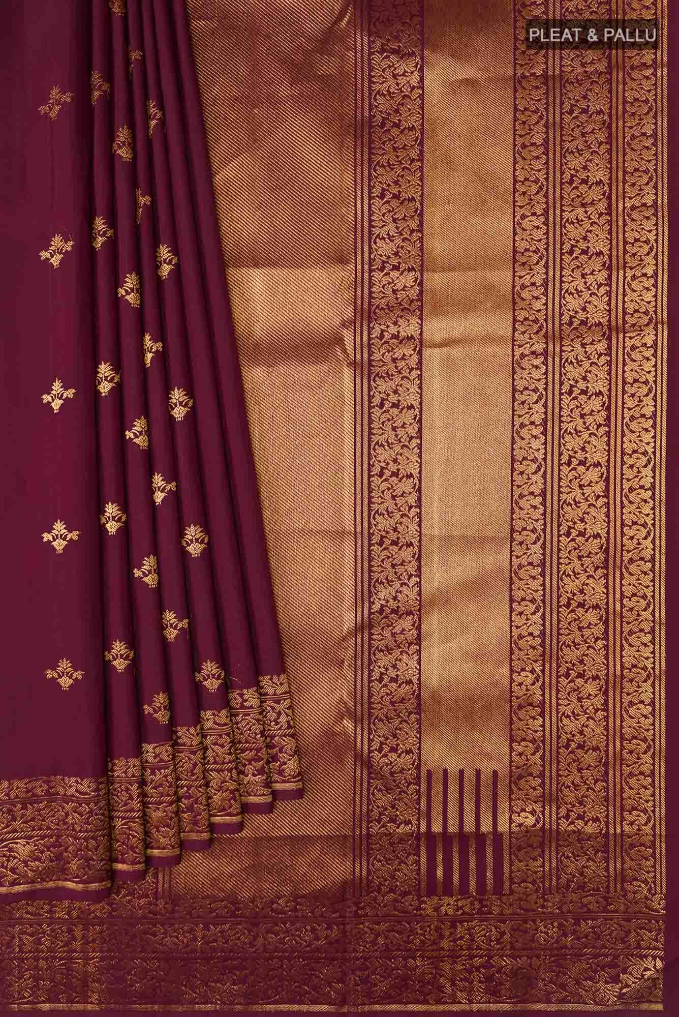 Pushpanjali-Maroon Kanchipuram Silk Saree