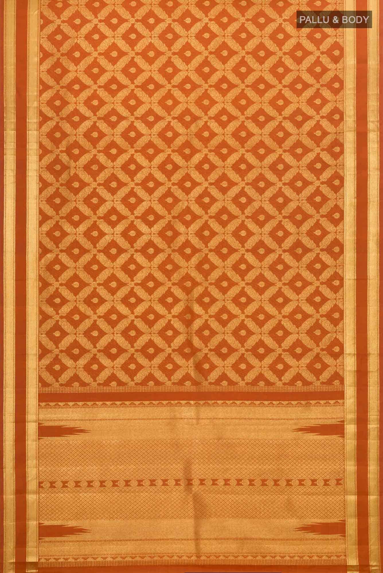 Shobita - Rust Orange Kanchipuram Silk Saree