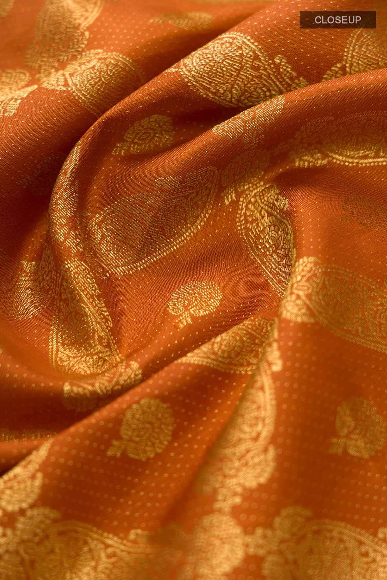 Shobita - Rust Orange Kanchipuram Silk Saree