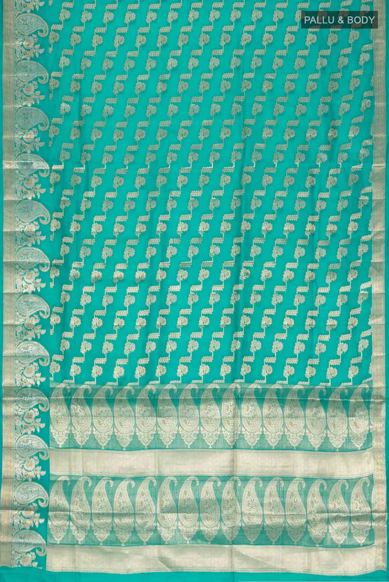 Green Banarasi Tussar Silk Saree