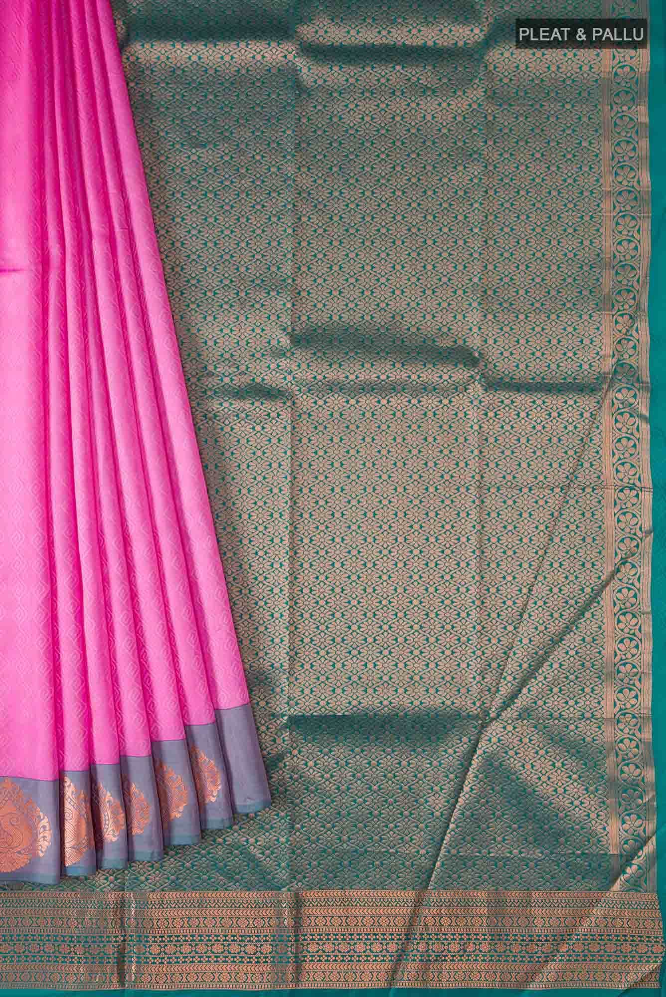 Pink Blended Kanchipuram Silk Saree