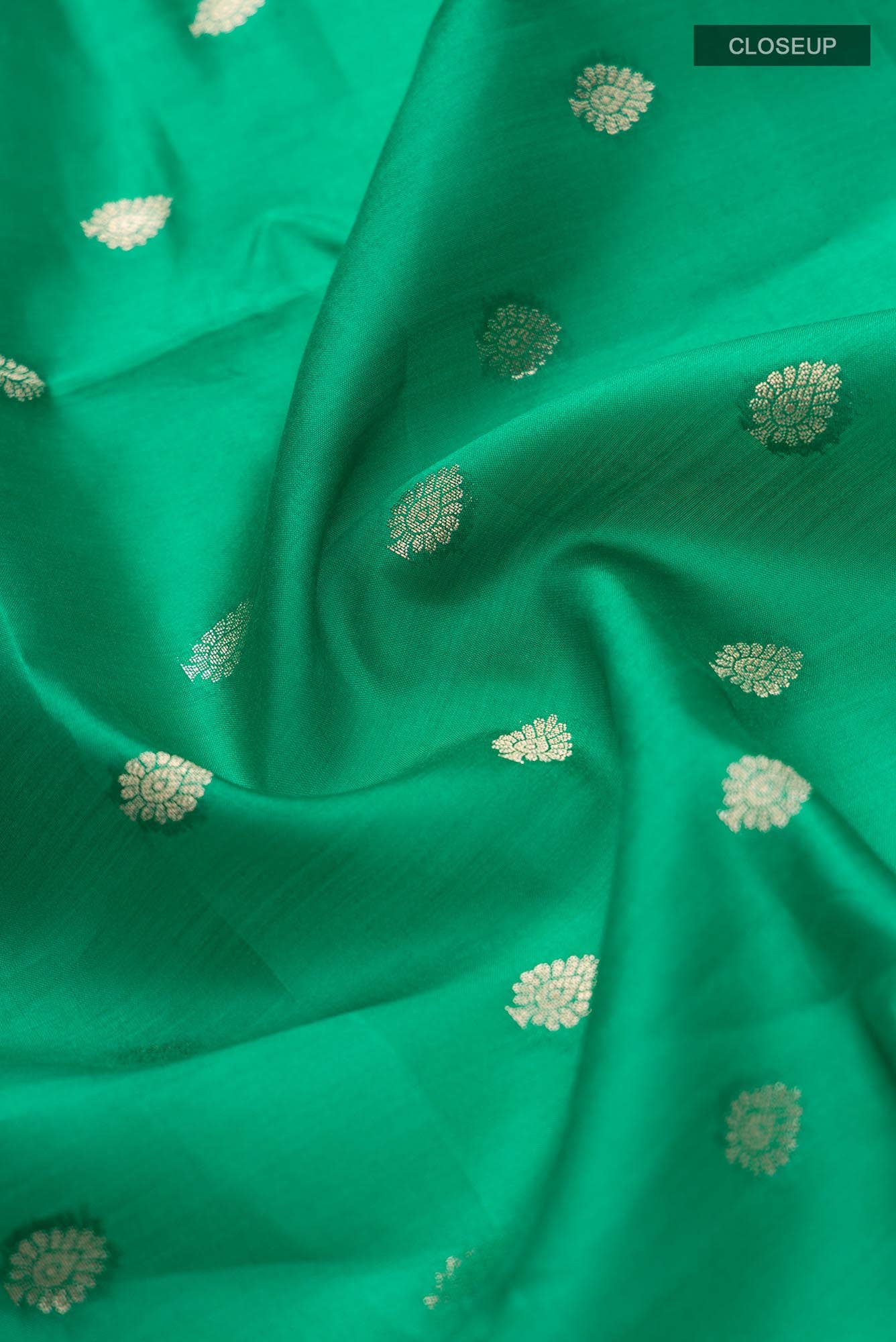 Green Banarasi Raw Silk Saree