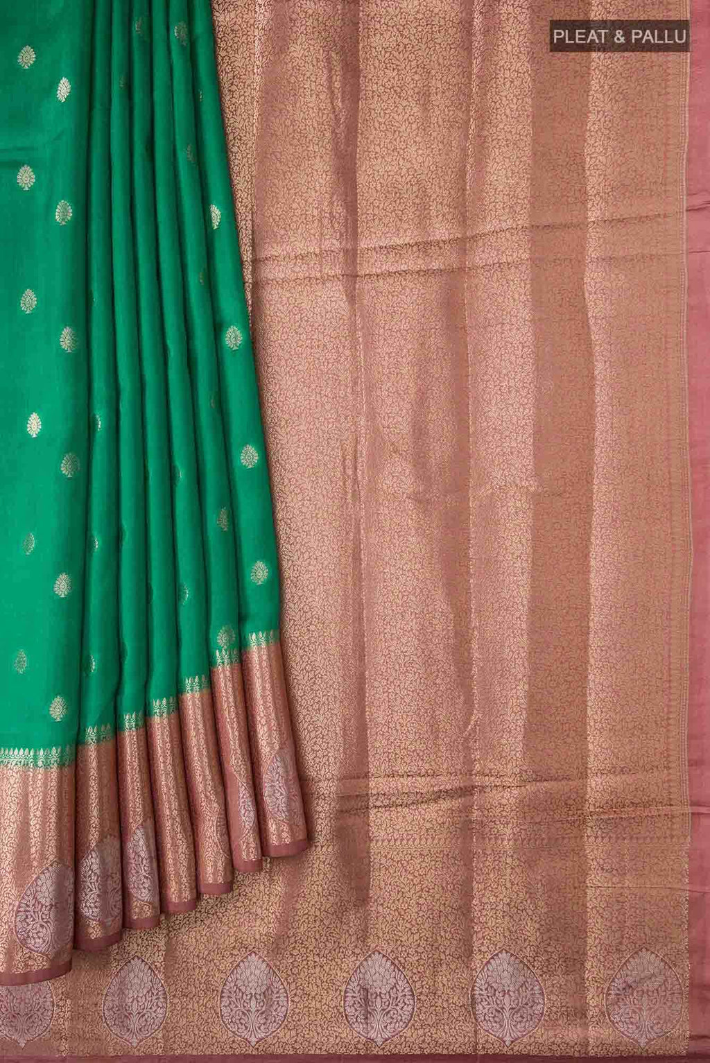 Green Banarasi Raw Silk Saree