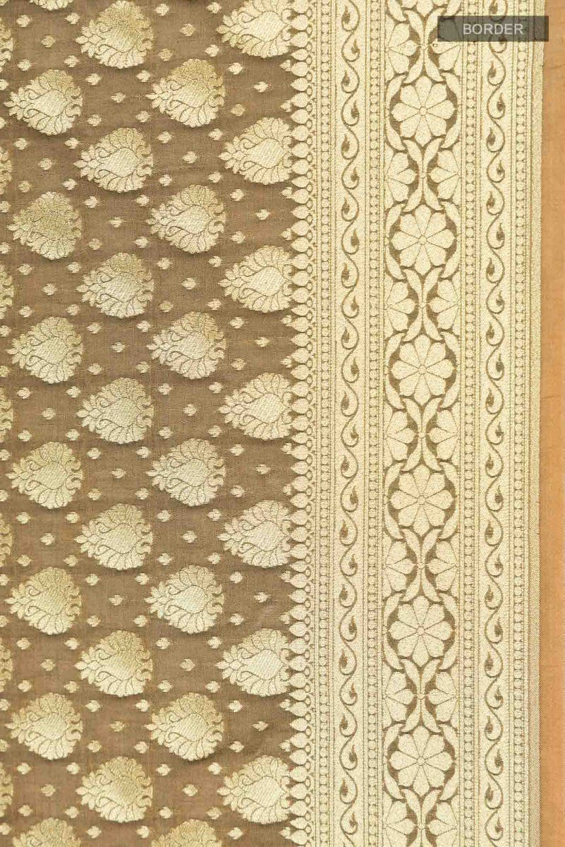 Brown Banarasi Silk Saree