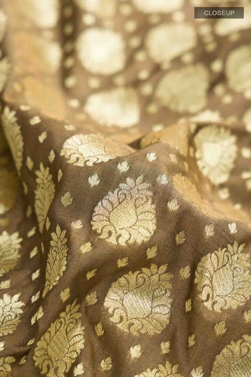Brown Banarasi Silk Saree