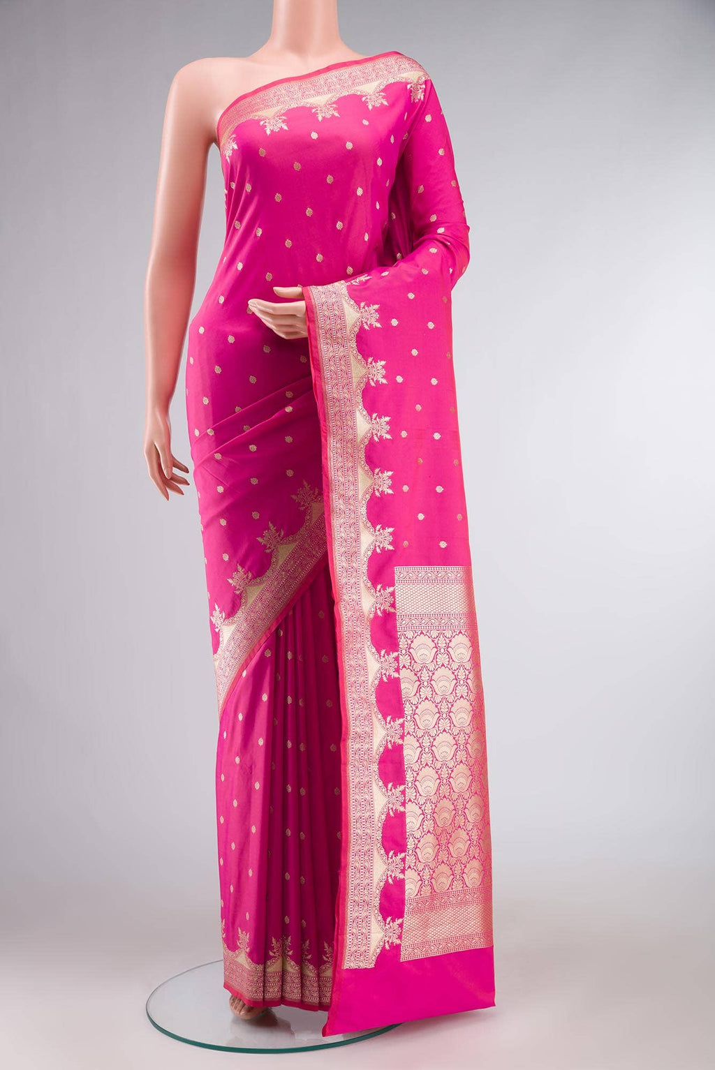 Pink Blended Banarasi Silk Saree