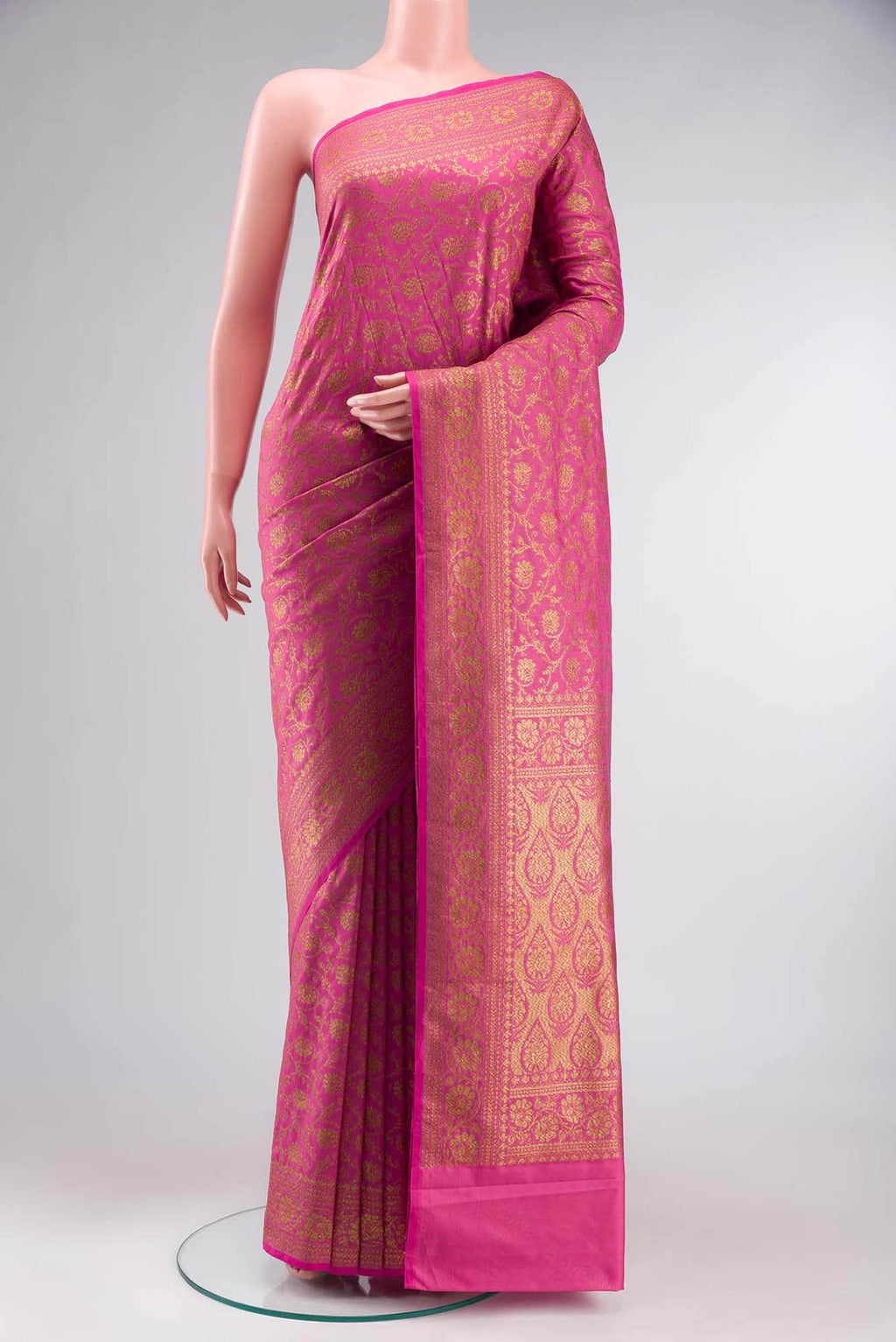 Pink Blended Banarasi Silk Saree