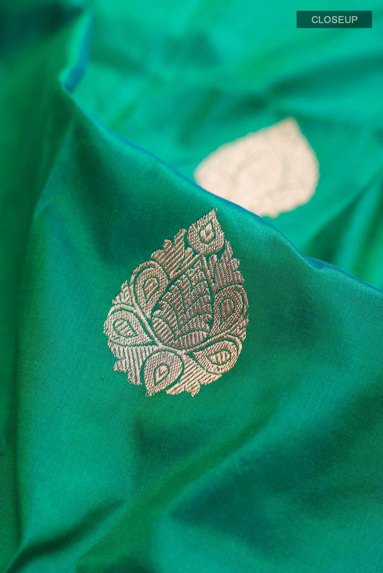 Green Banarasi Katan Silk Saree