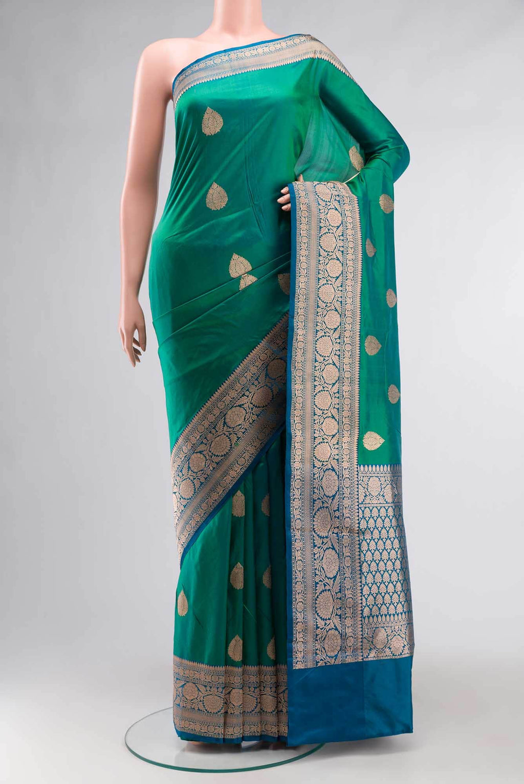 Green Banarasi Katan Silk Saree