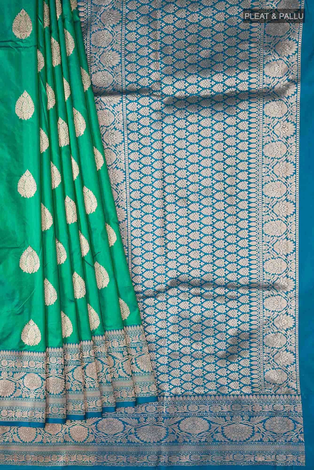 Green Banarasi Katan Silk Saree