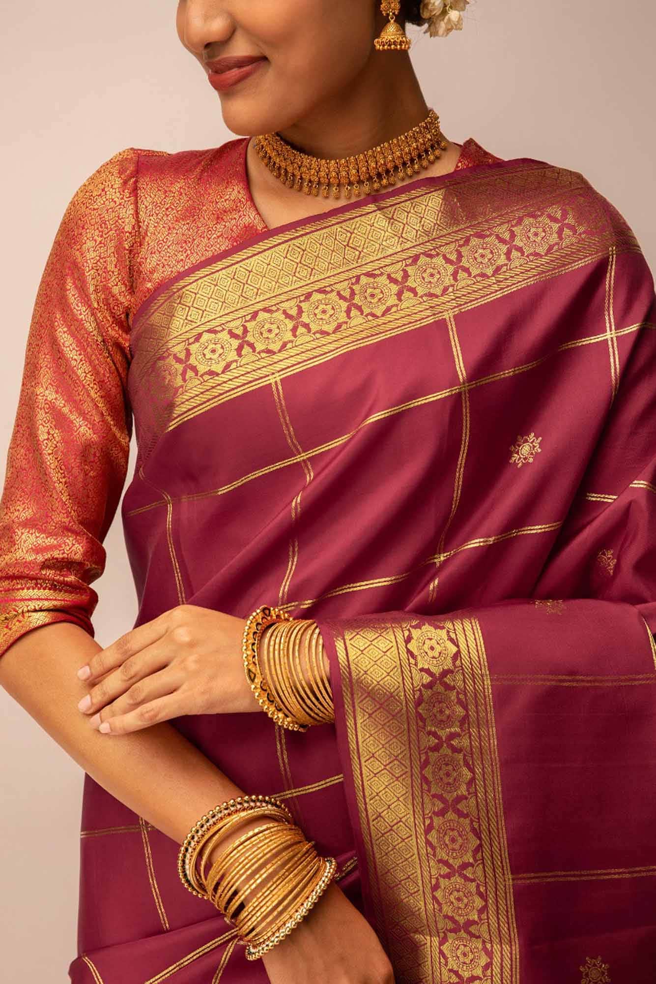 Savitri-Maroon Kanchipuram Silk Saree
