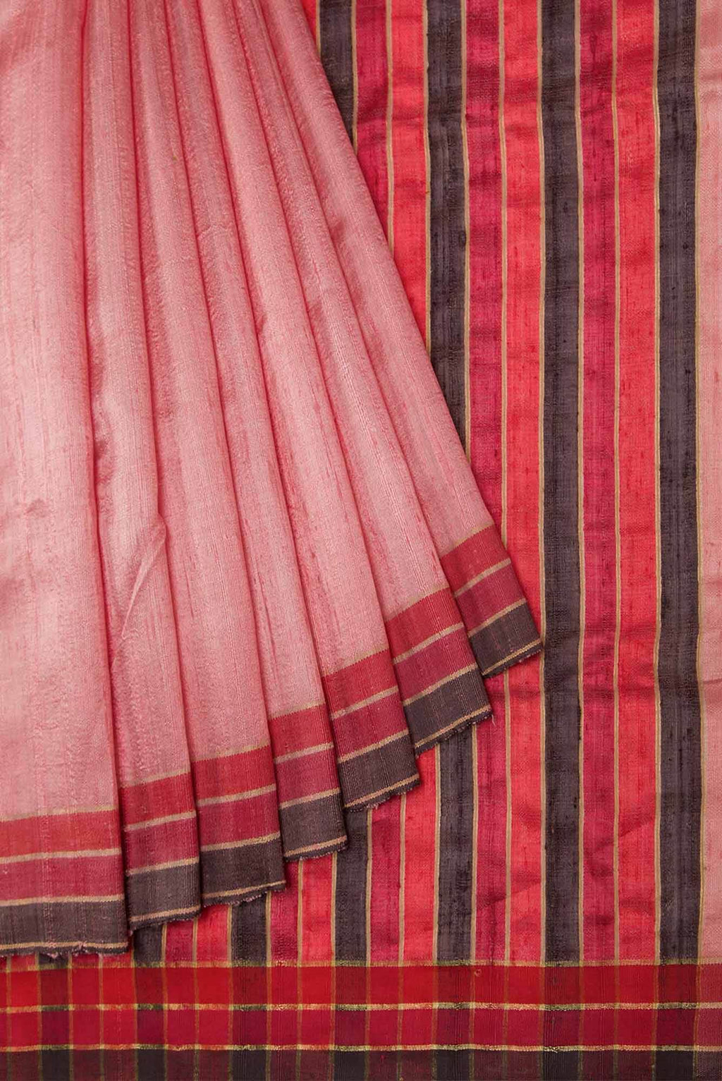 Gina-Salmon Bhagalpuri Tussar Silk Saree