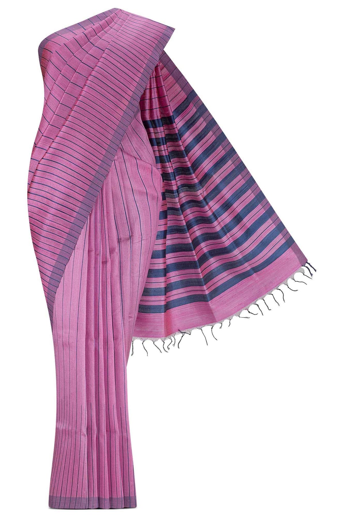 Amisha-Rose Pink Bhagalpuri Tussar Silk Saree