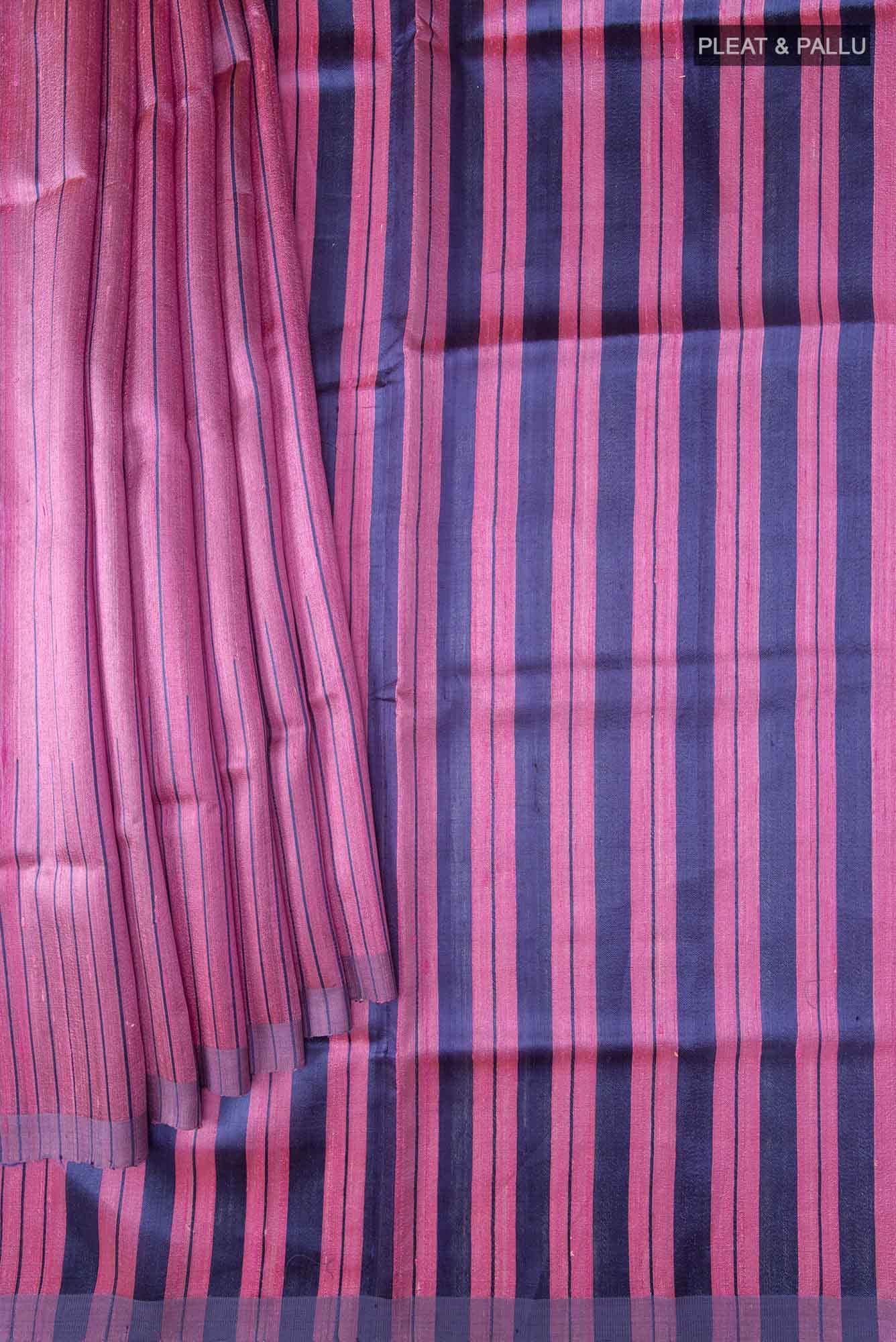 Amisha-Rose Pink Bhagalpuri Tussar Silk Saree