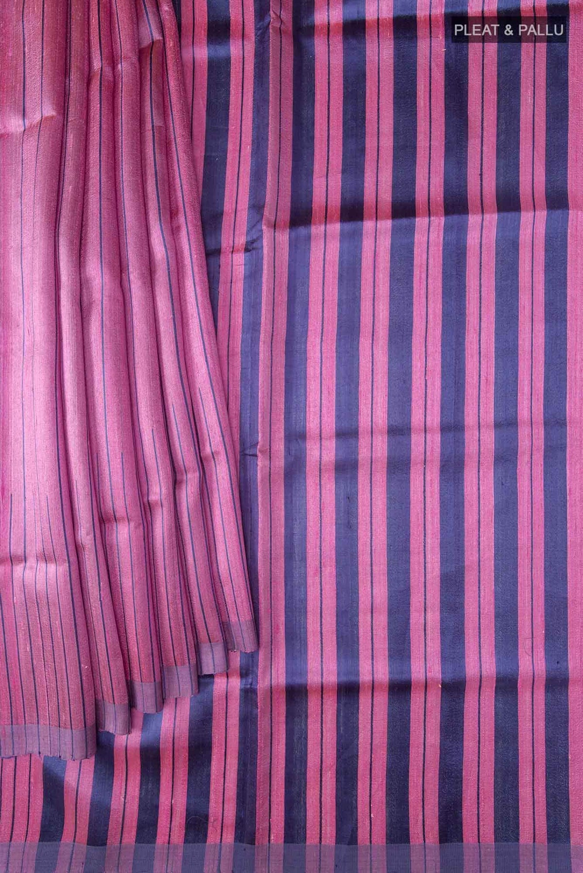 Amisha-Rose Pink Bhagalpuri Tussar Silk Saree