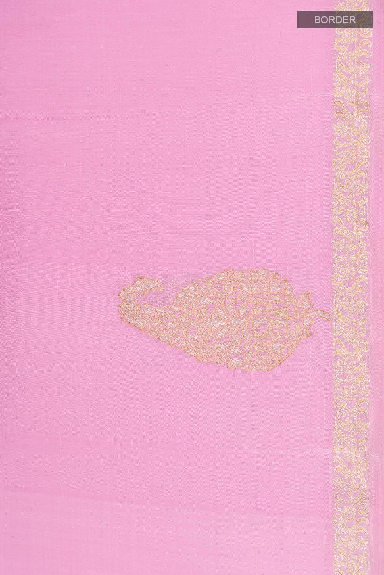 Rose pink Kanchipuram Silk Saree