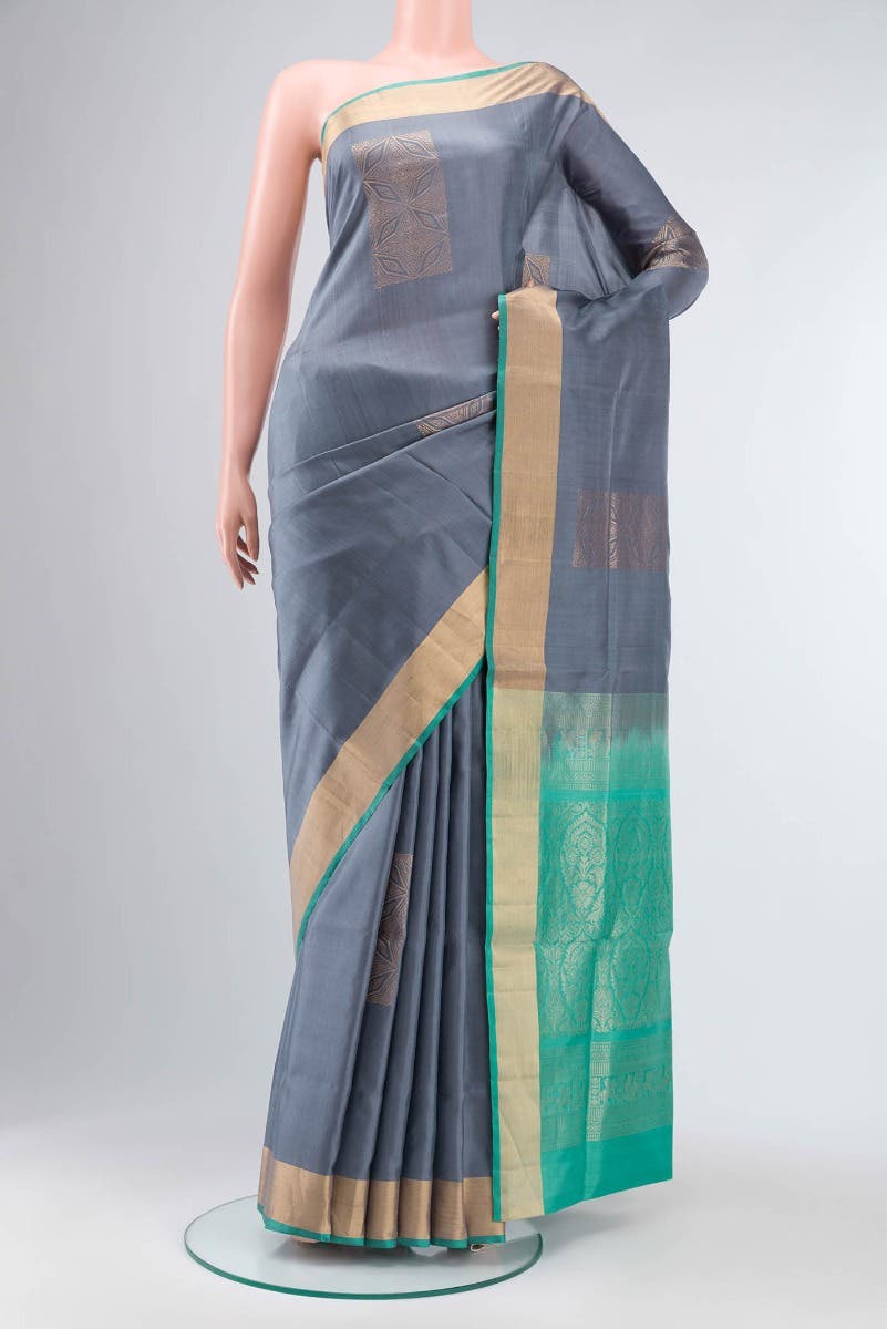 Grey Soft Silk Saree