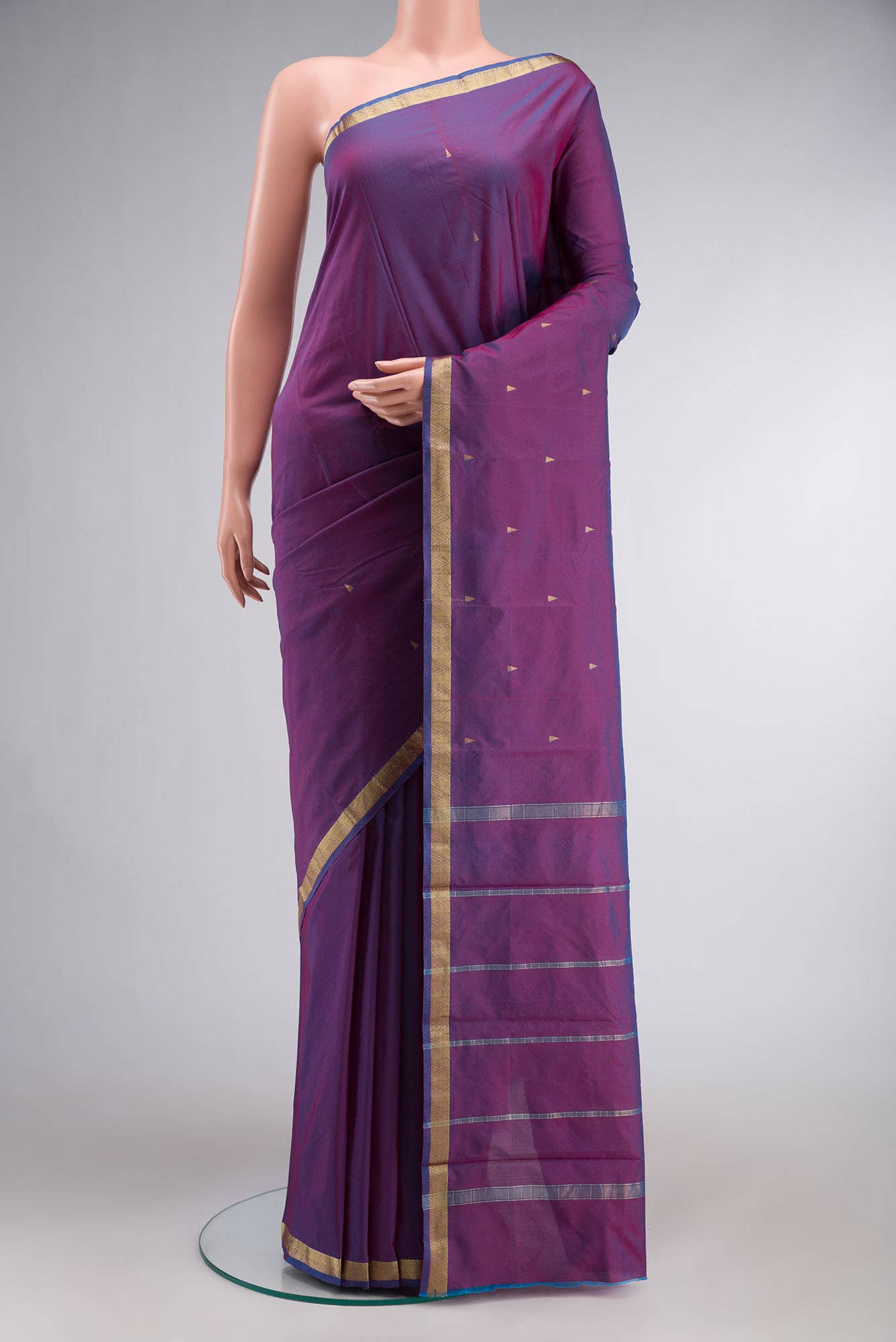 Purple Blended Bangalore Silk Saree