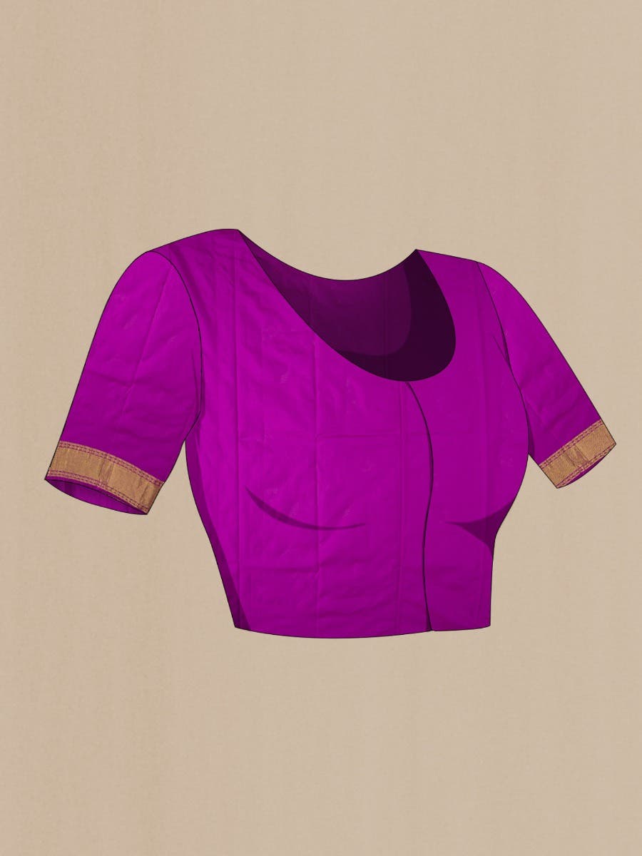 Magenta Blended Bangalore Silk Saree