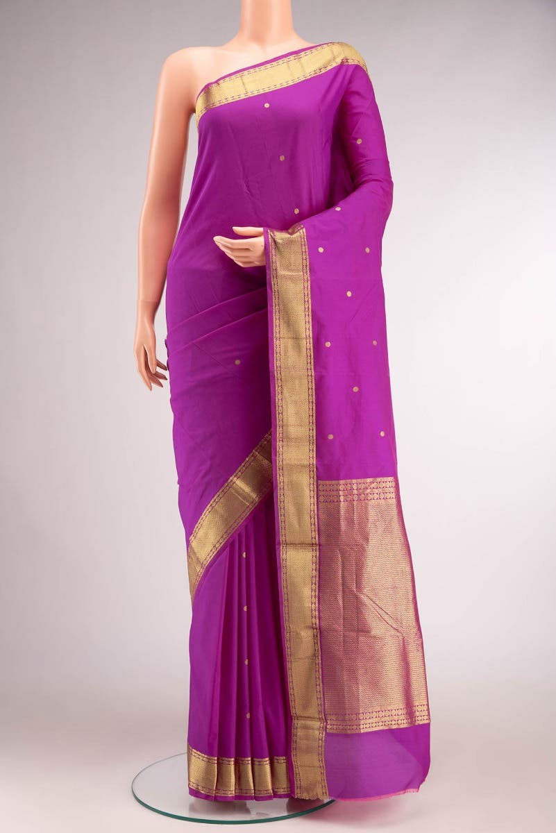 Magenta Blended Bangalore Silk Saree