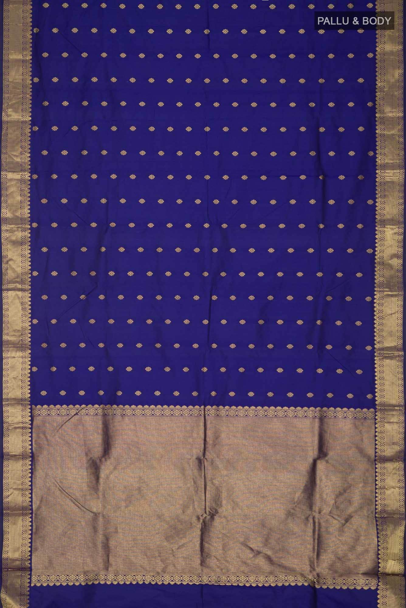 Blue Blended Bangalore Silk Saree