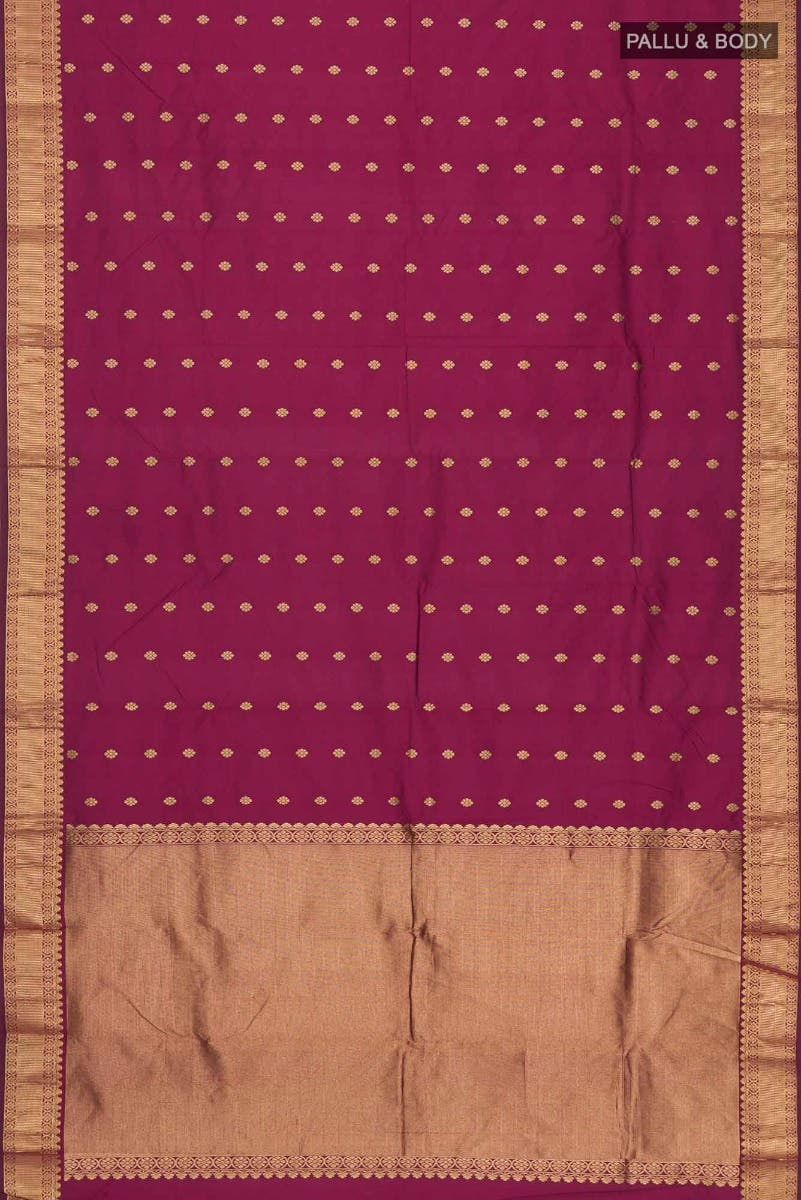 Magenta Blended Bangalore Silk Saree