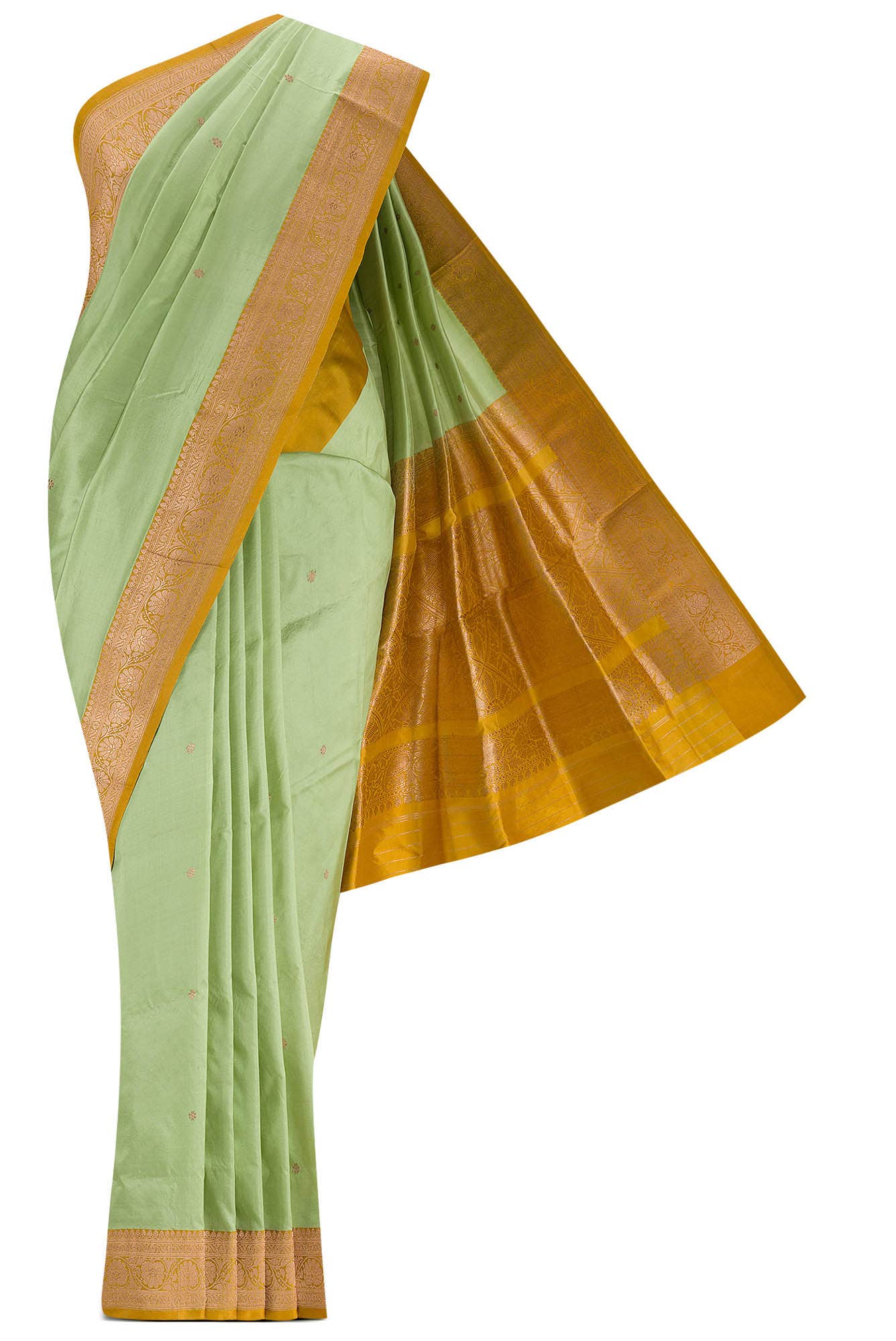 Green Banarasi Katan Silk Saree
