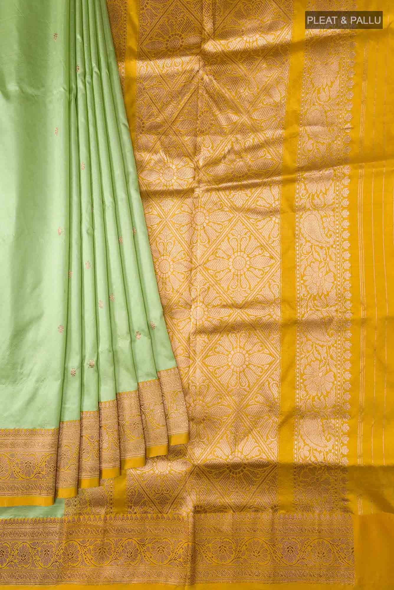 Green Banarasi Katan Silk Saree