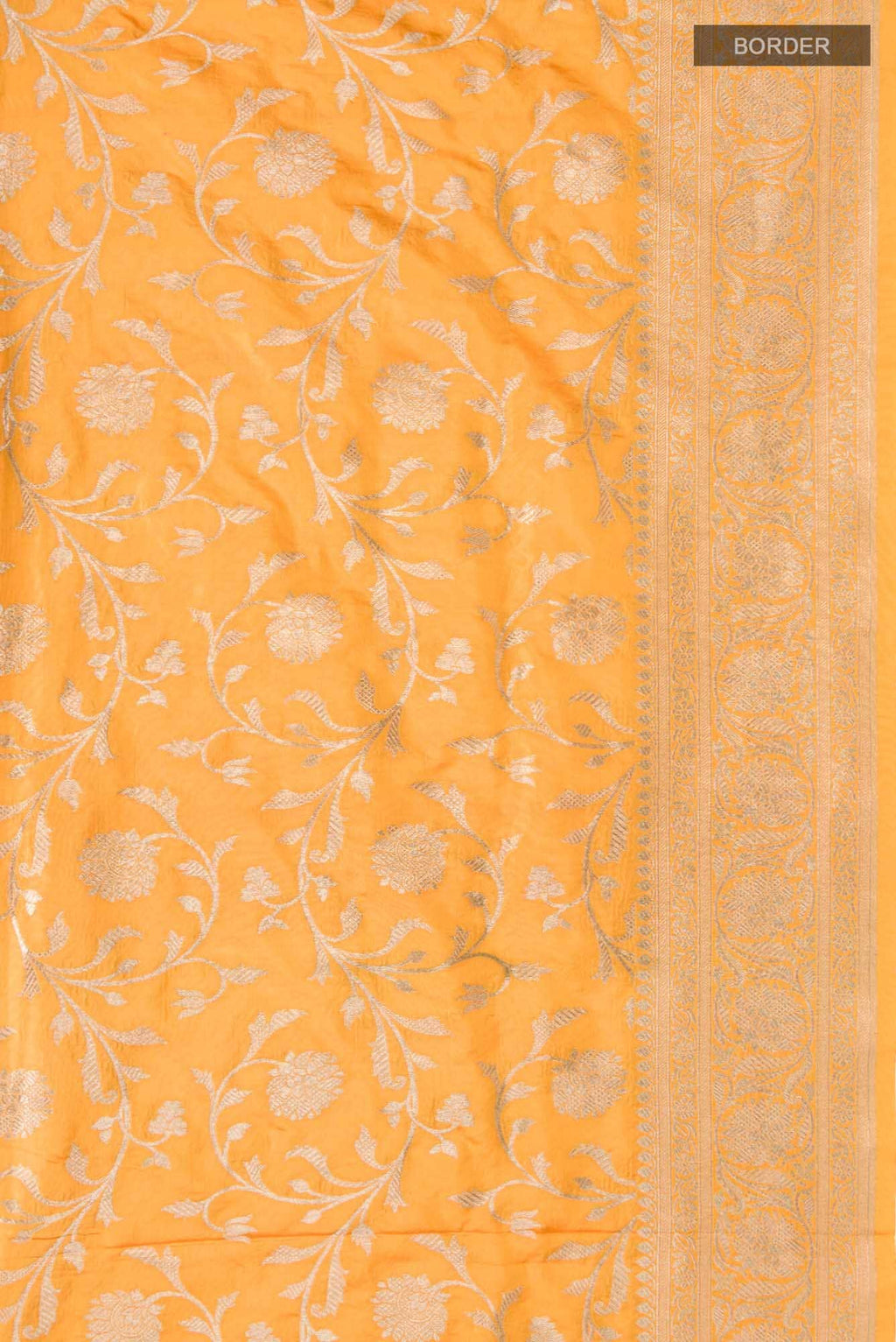 Orange Banarasi Silk Saree