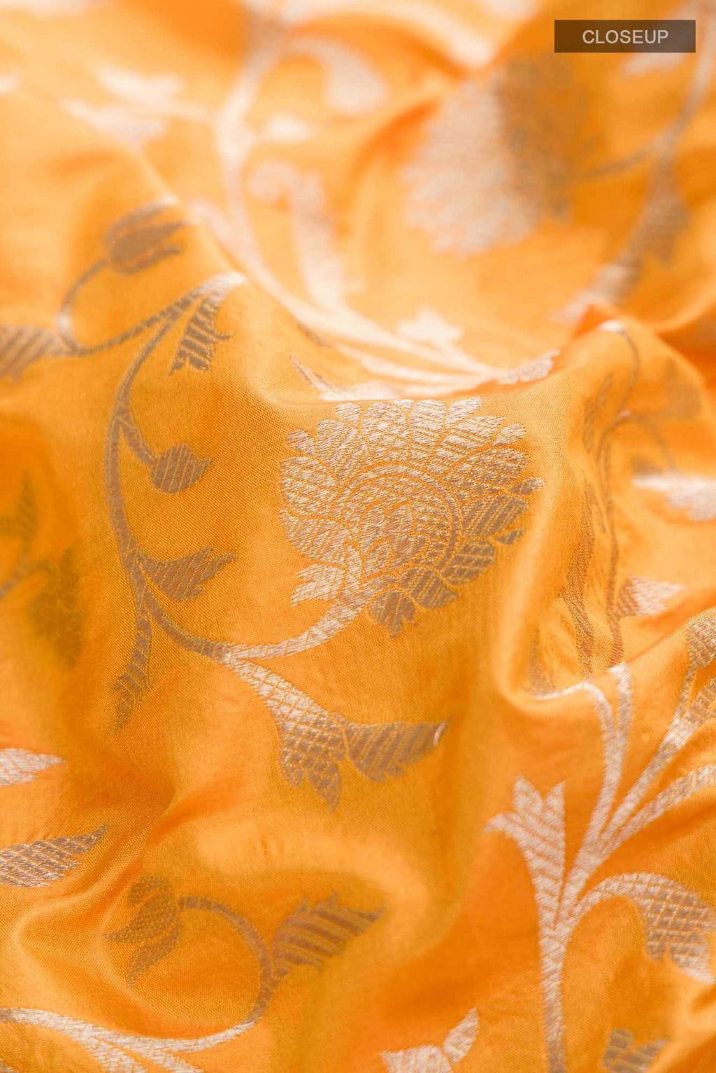 Orange Banarasi Silk Saree
