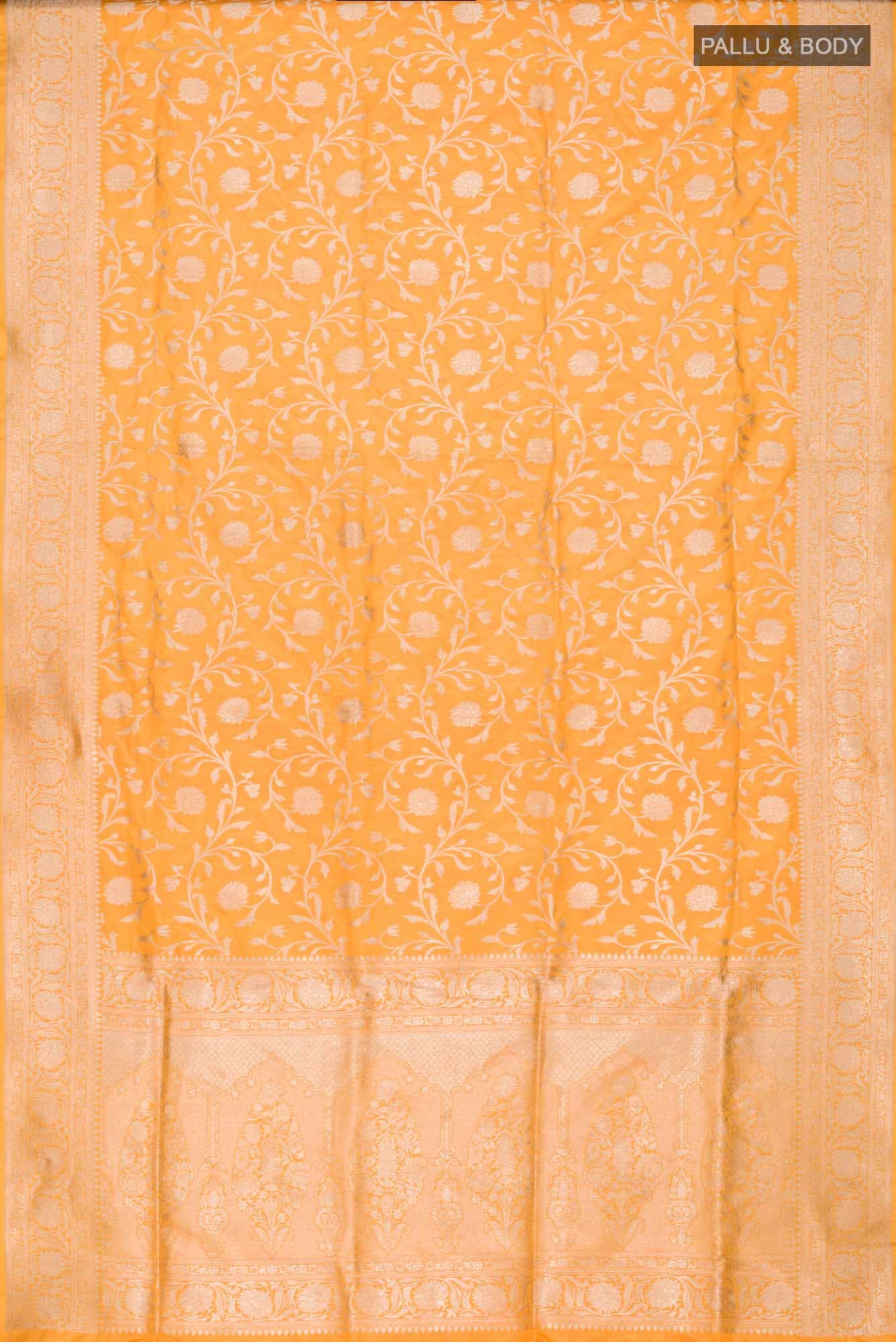 Orange Banarasi Silk Saree
