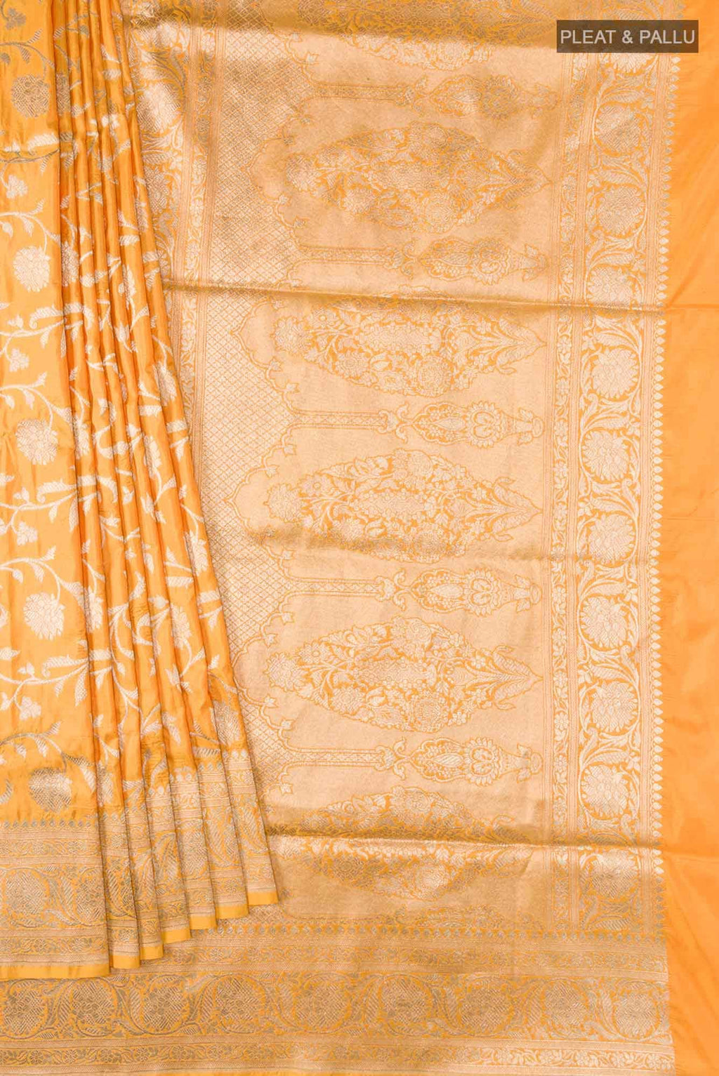 Orange Banarasi Silk Saree