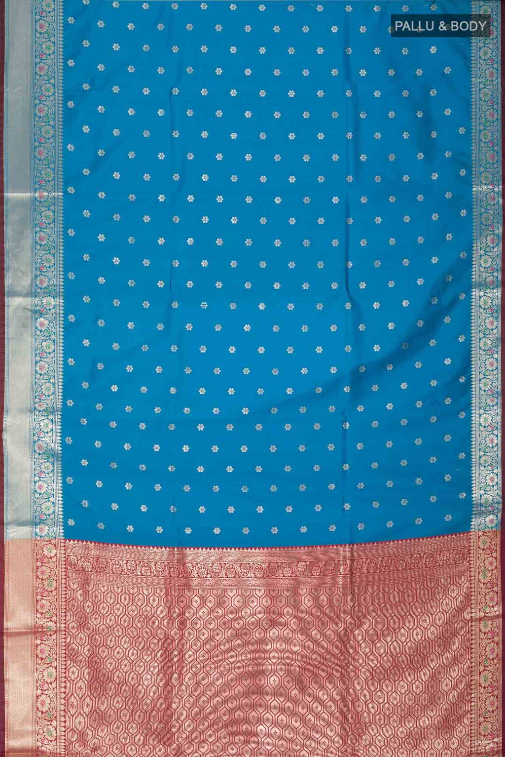 Blue Blended Banarasi Silk Saree