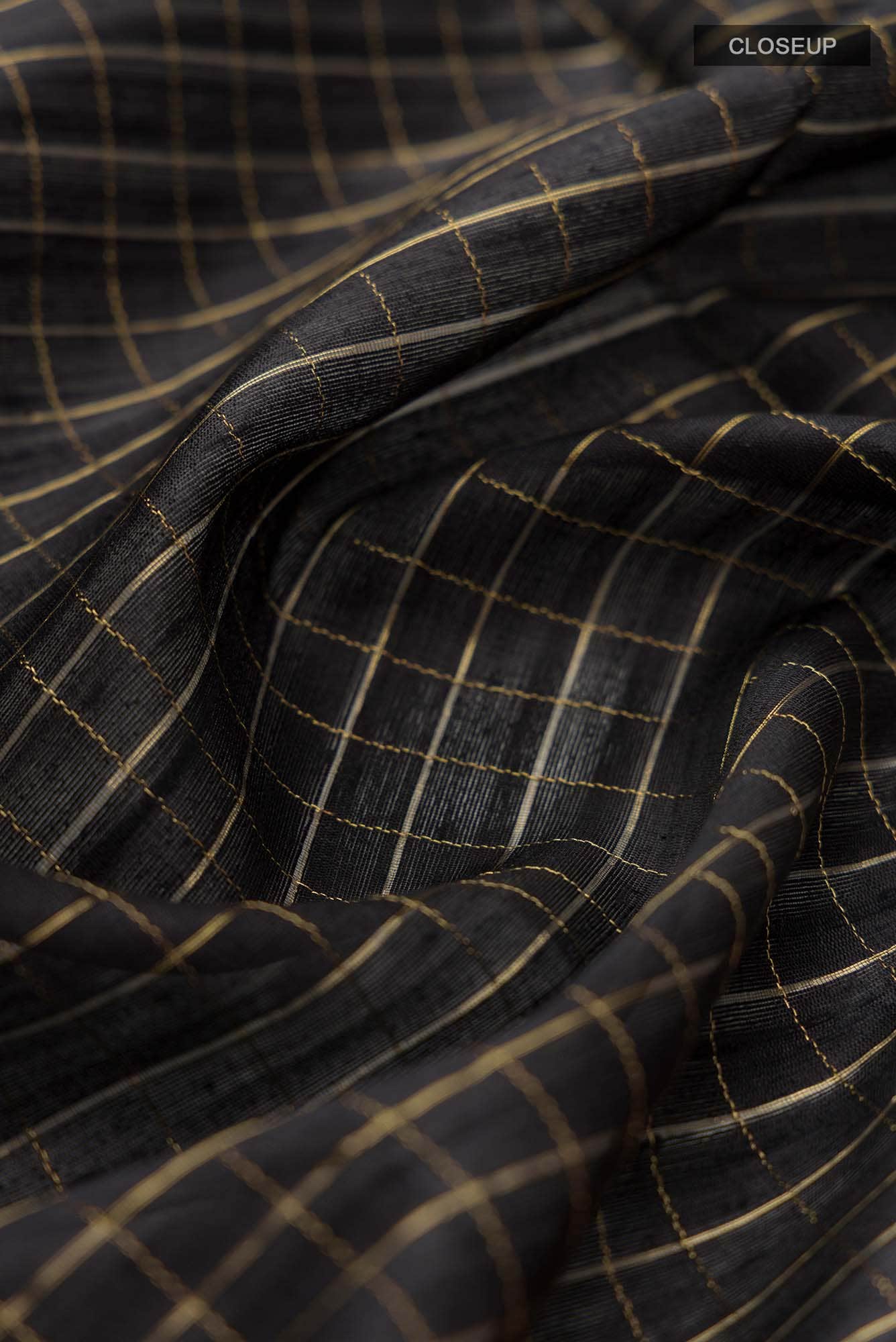 Black Raw Silk Saree