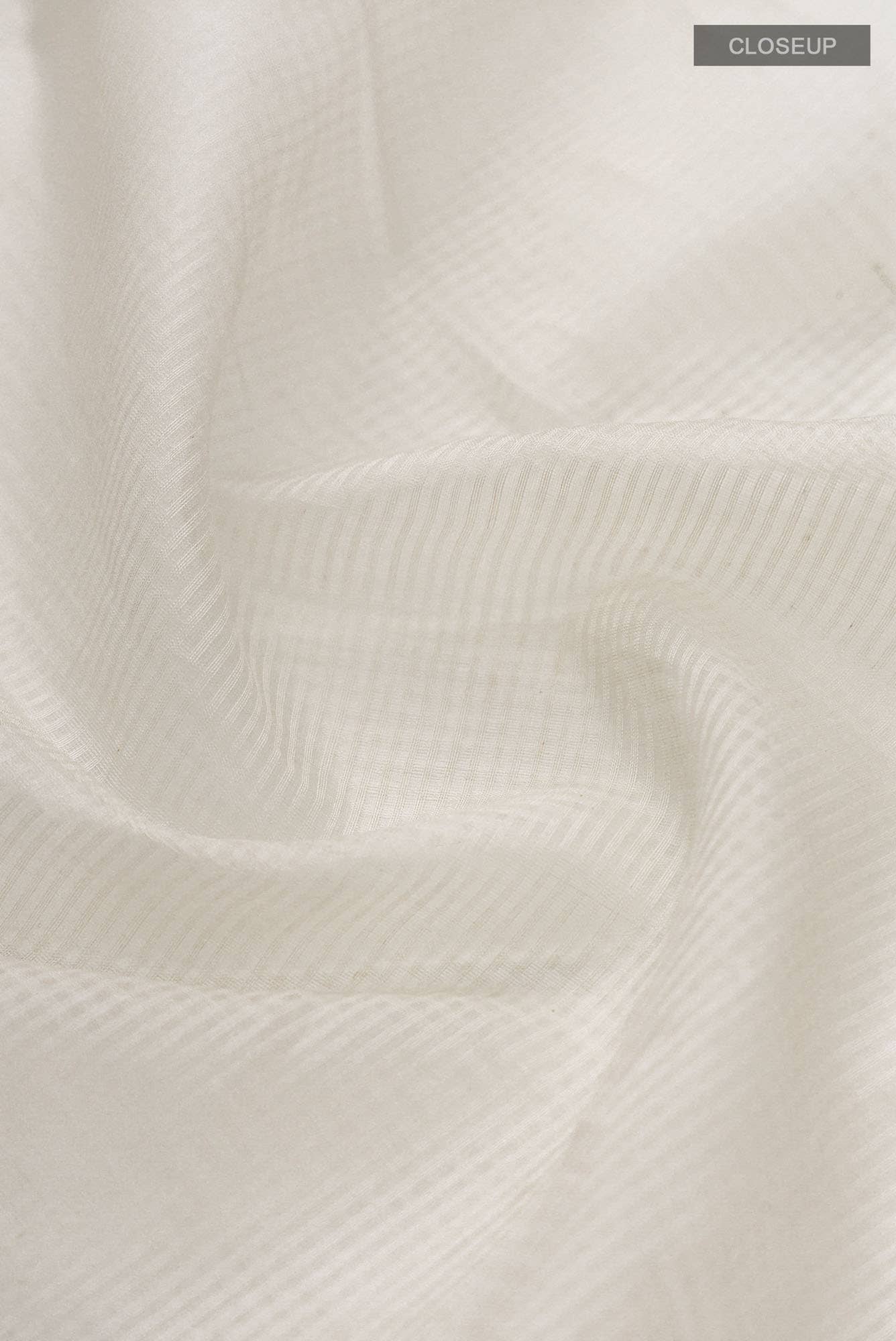 Cream Maheshwari Silk Cotton Saree