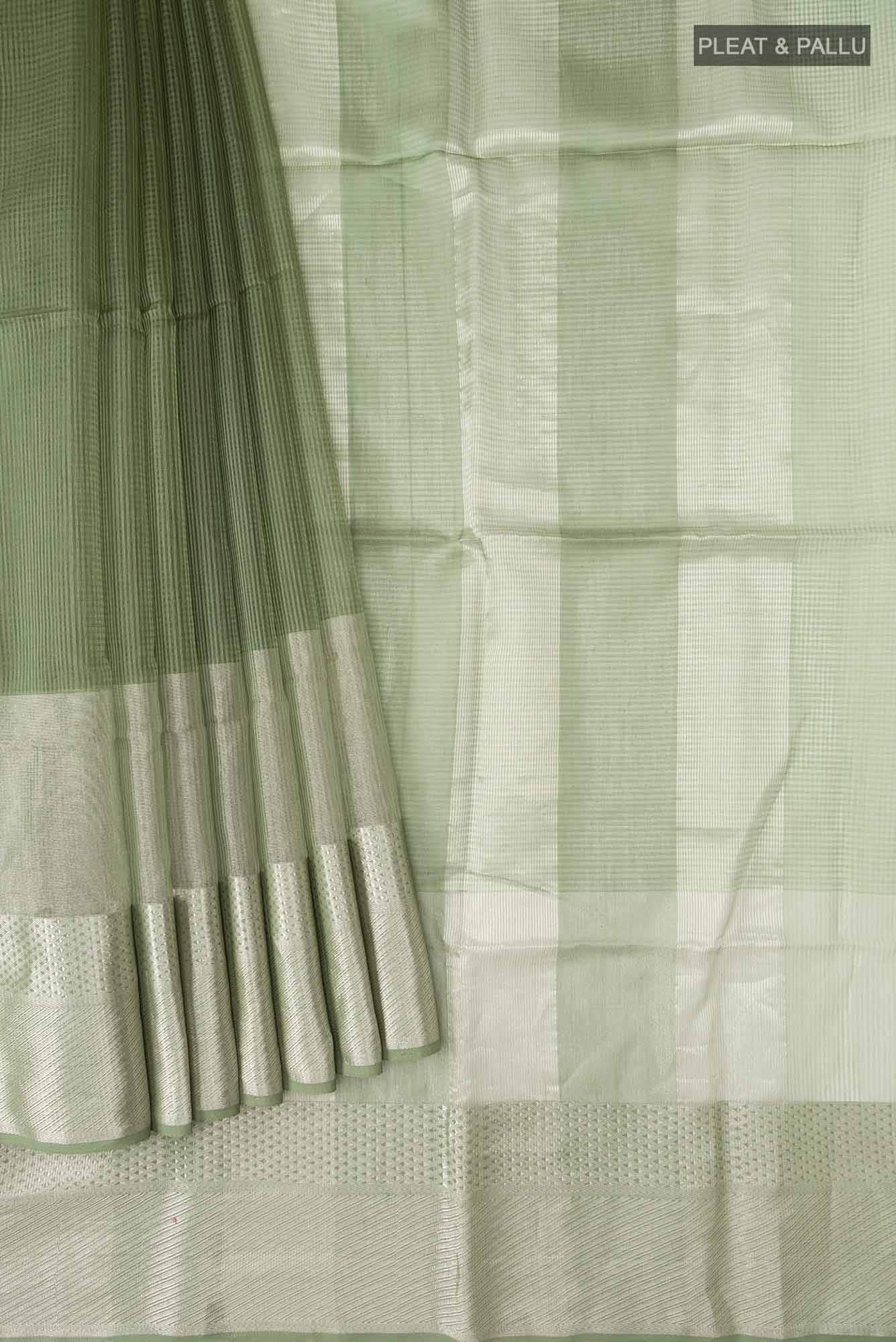 Green Maheshwari Silk Cotton Saree