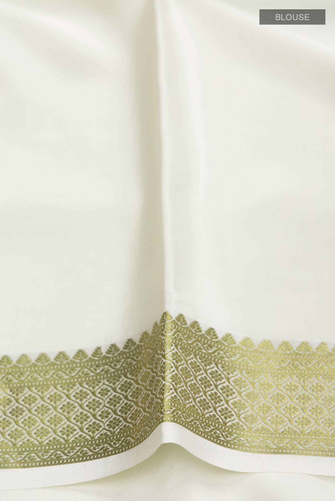 Cream Mysore Crepe Saree