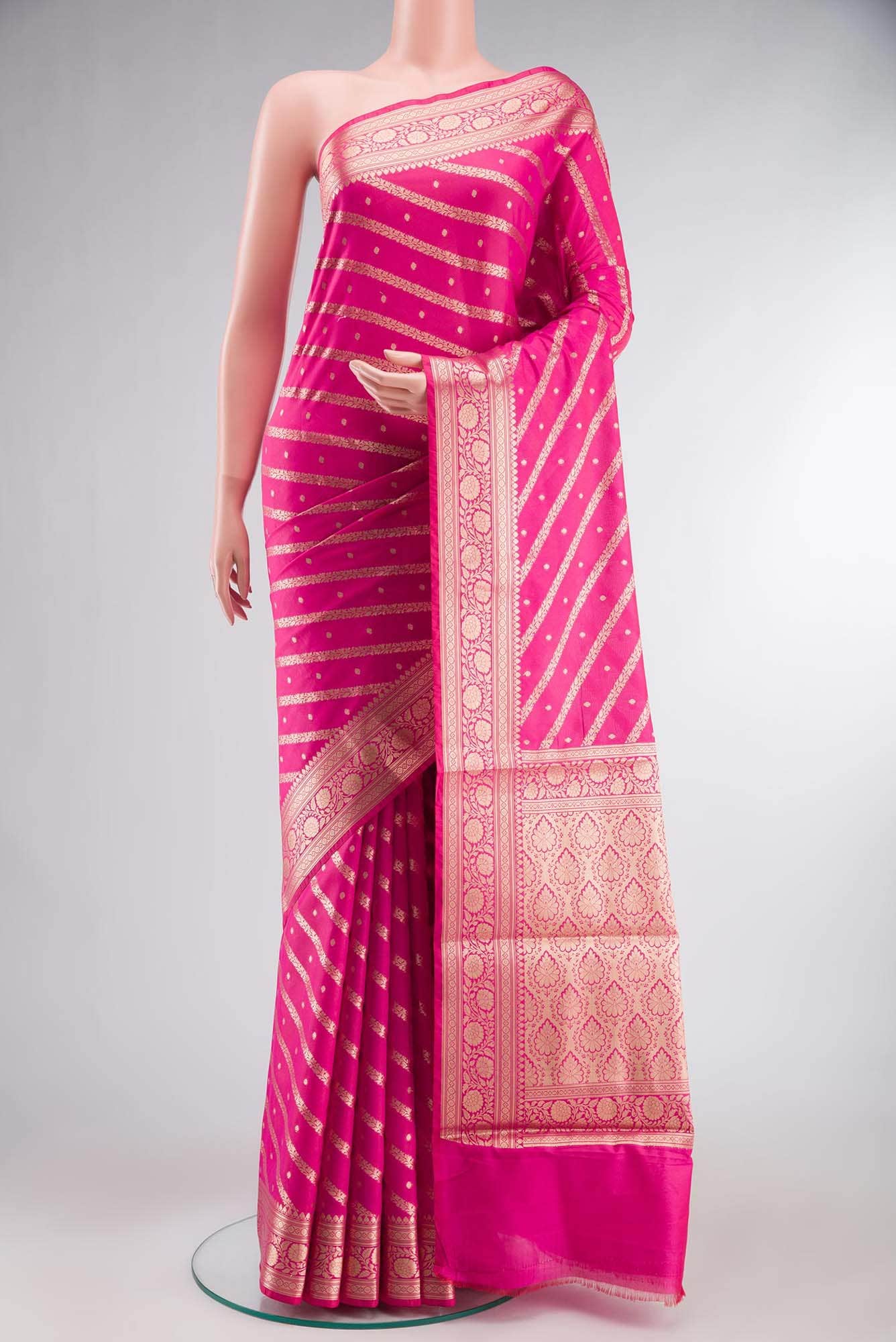 Pink Blended Banarasi Silk Saree