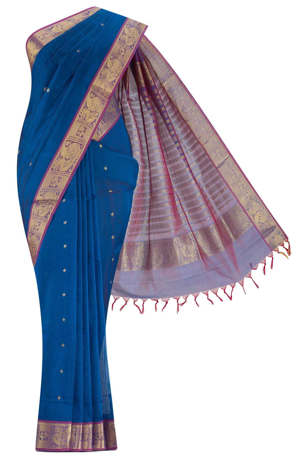 Blue Silk Cotton Saree